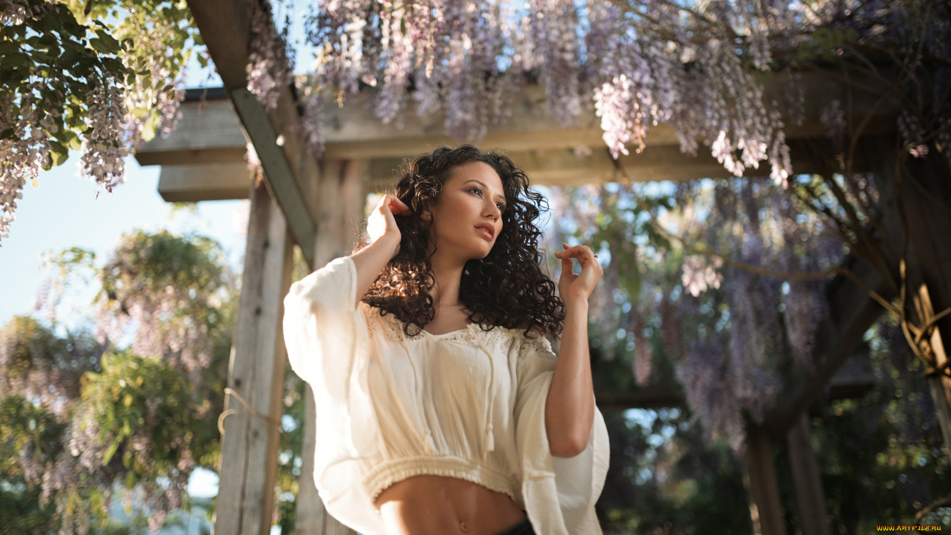 девушки, -, брюнетки, , шатенки, глициния, брюнетка, локоны