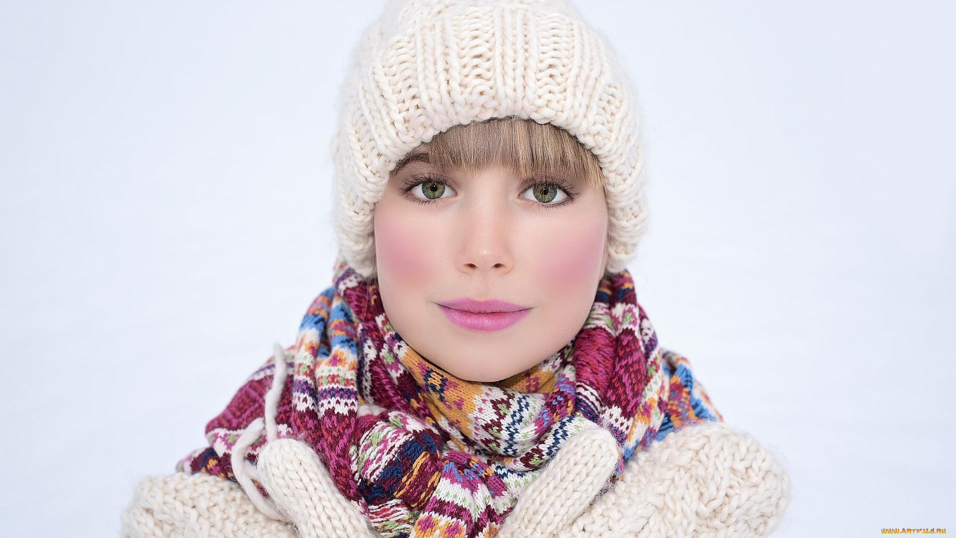 девушки, -, лица, , портреты, вязаная, шапка