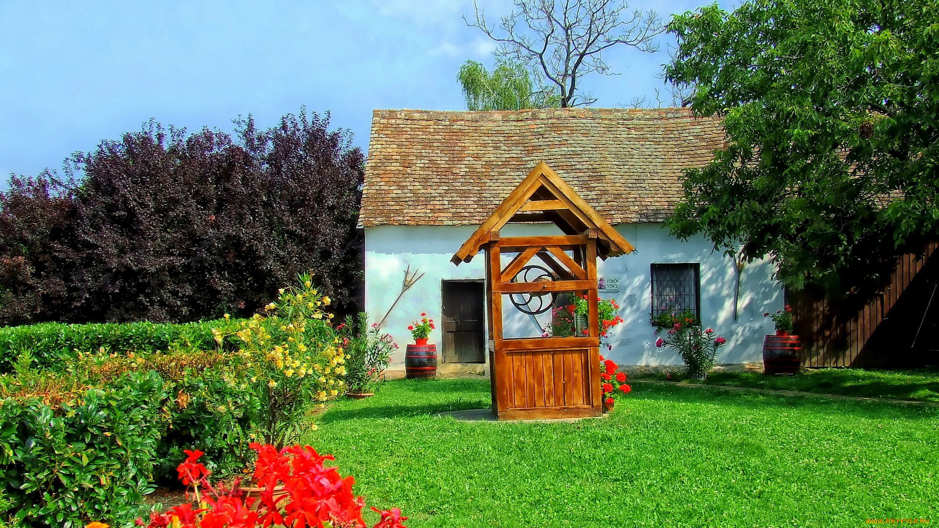 города, -, здания, , дома, жилой, дом, колодец