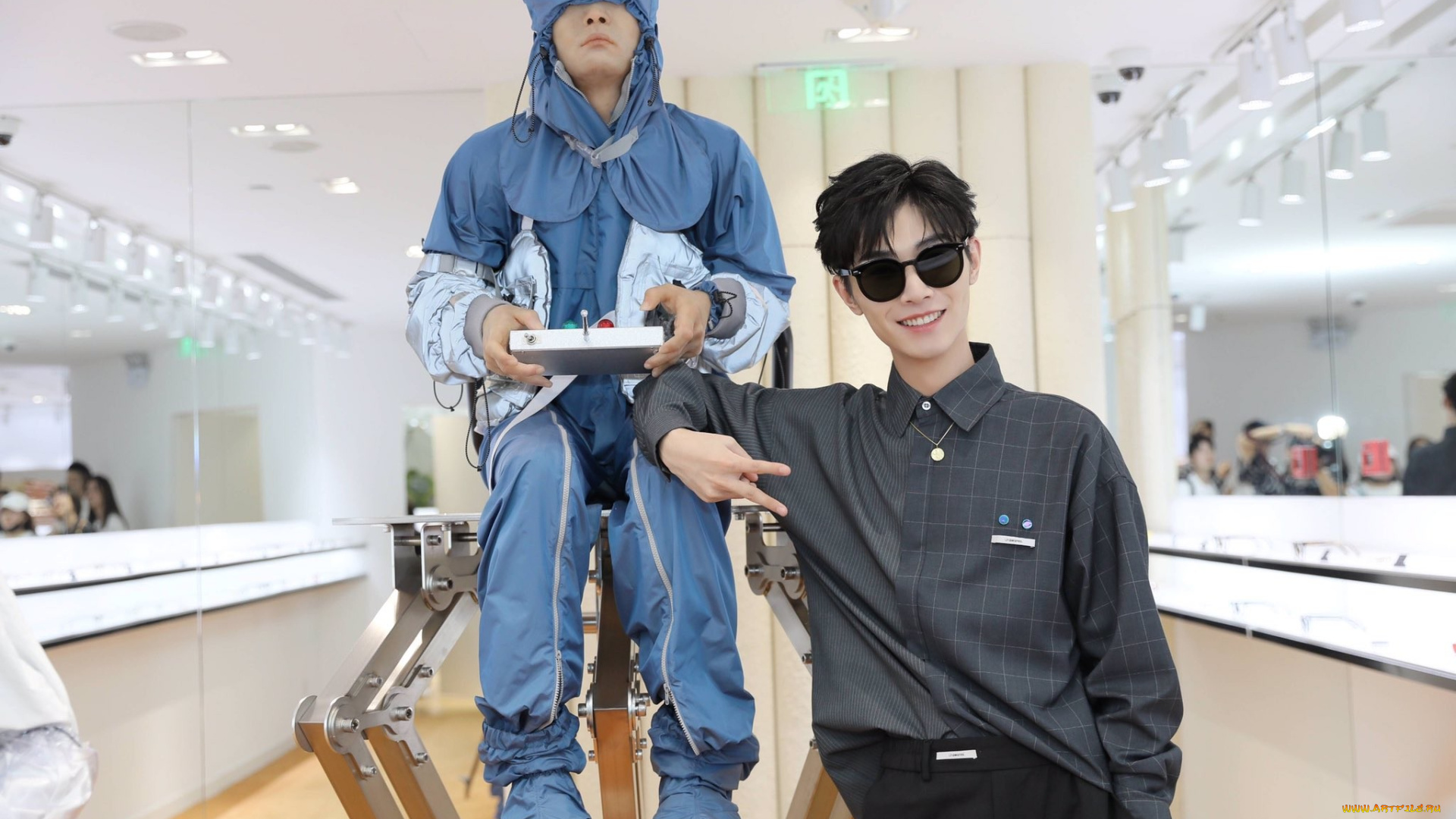 мужчины, song, ji, yang, актер, очки, жест