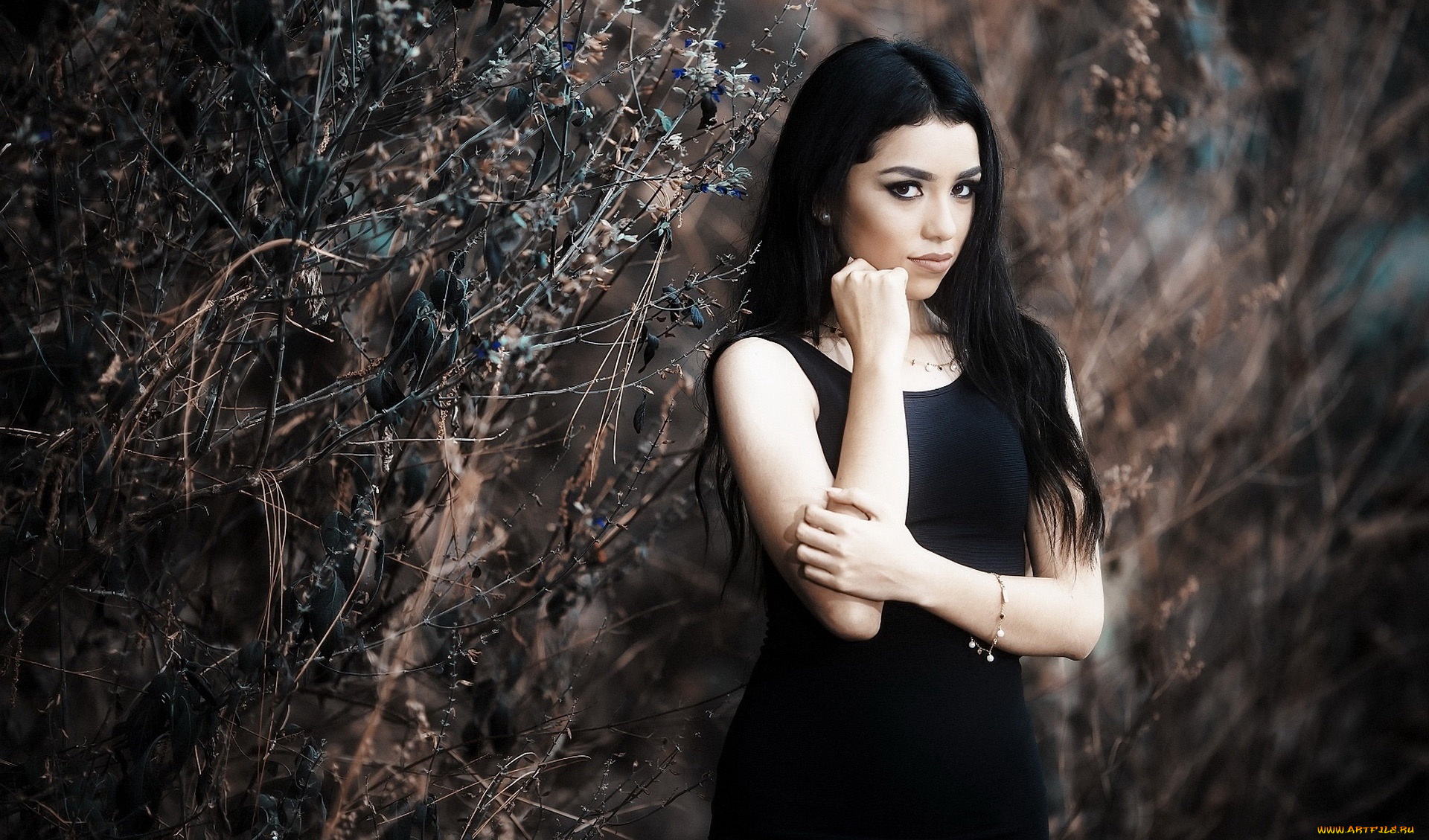 девушки, -, брюнетки, , шатенки, брюнетка, черное, платье