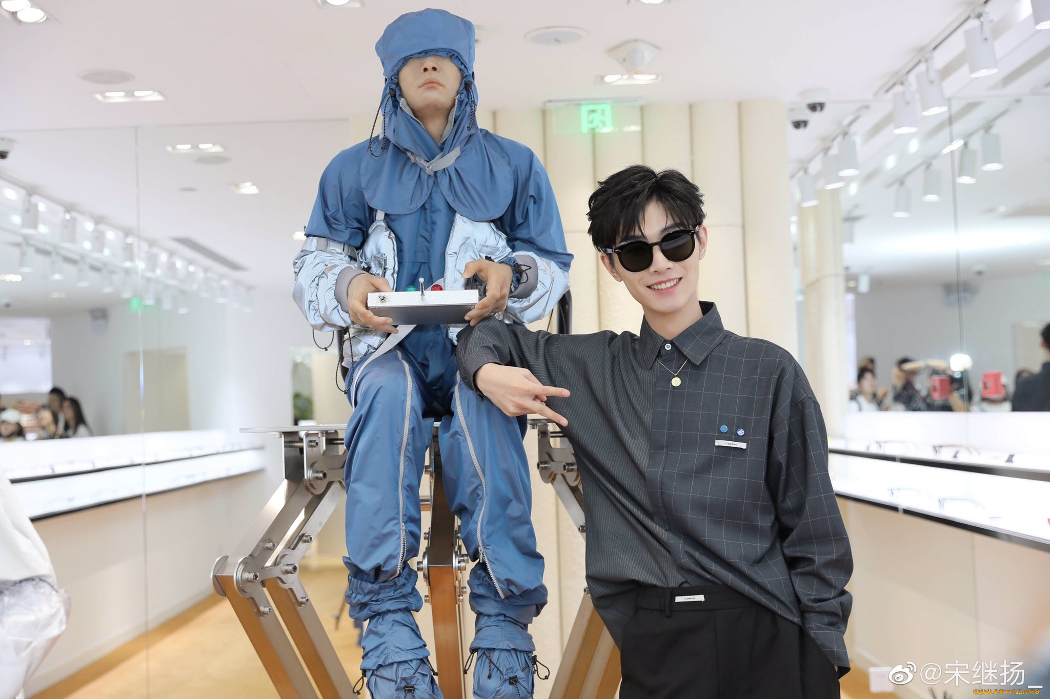 мужчины, song, ji, yang, актер, очки, жест