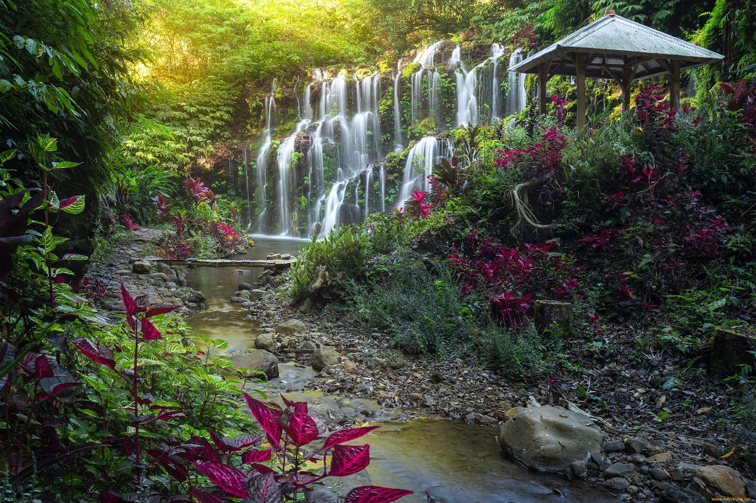 bali, indonesia, природа, водопады