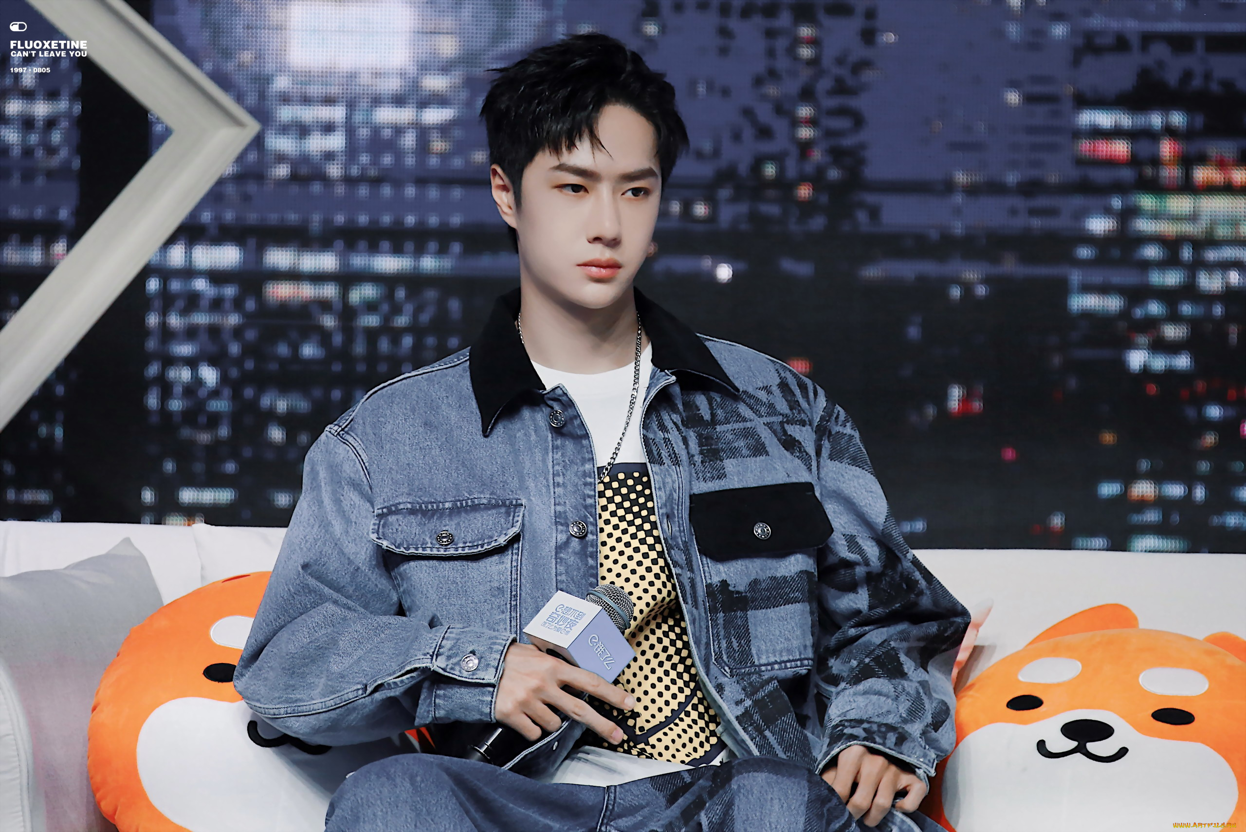 мужчины, wang, yi, bo, ван, ибо, микрофон, куртка, диван