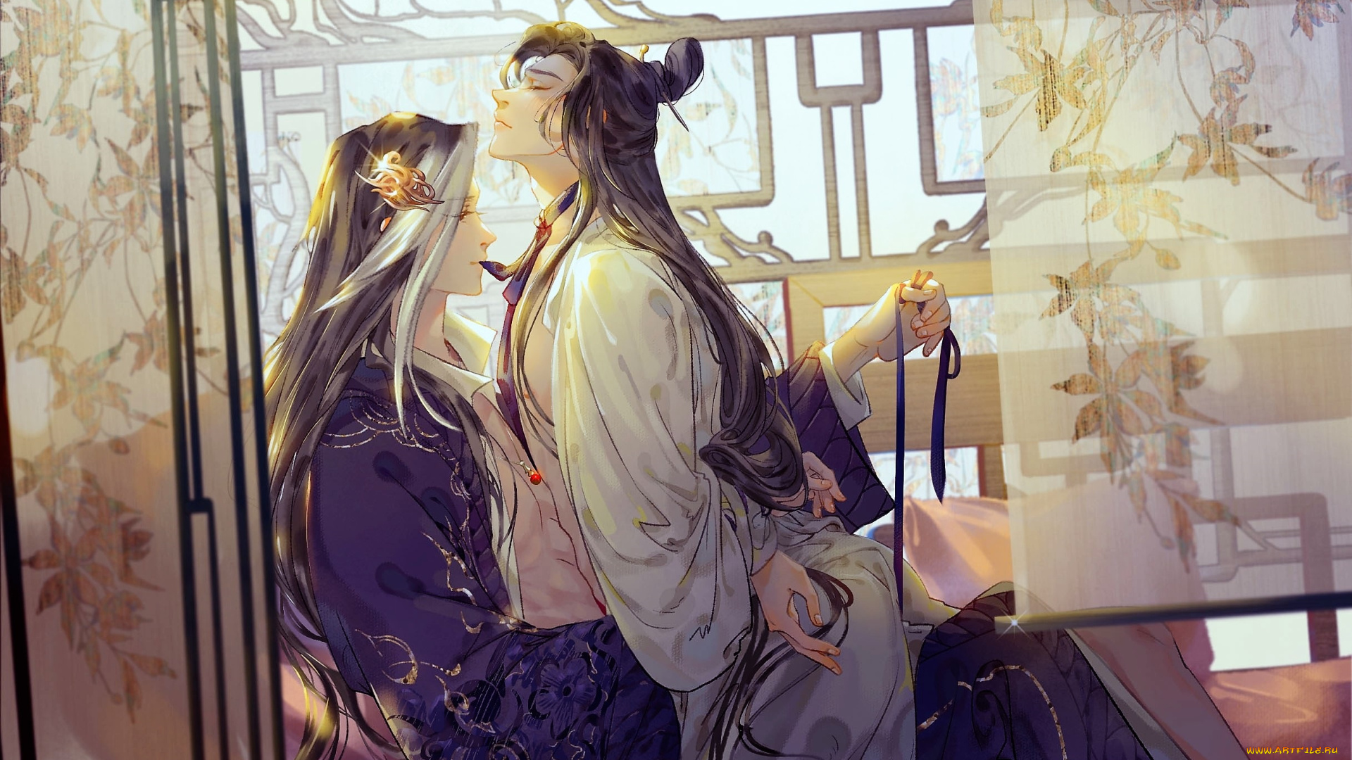 аниме, thousand, autumns, пара, ширма