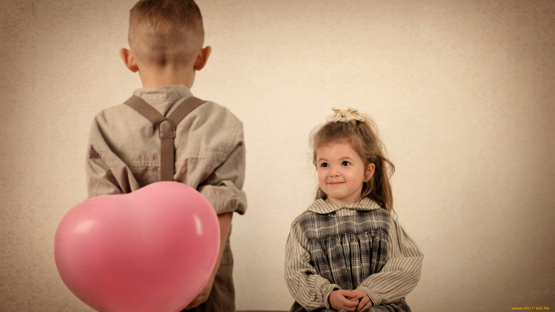 разное, дети, мальчик, девочка, шарик