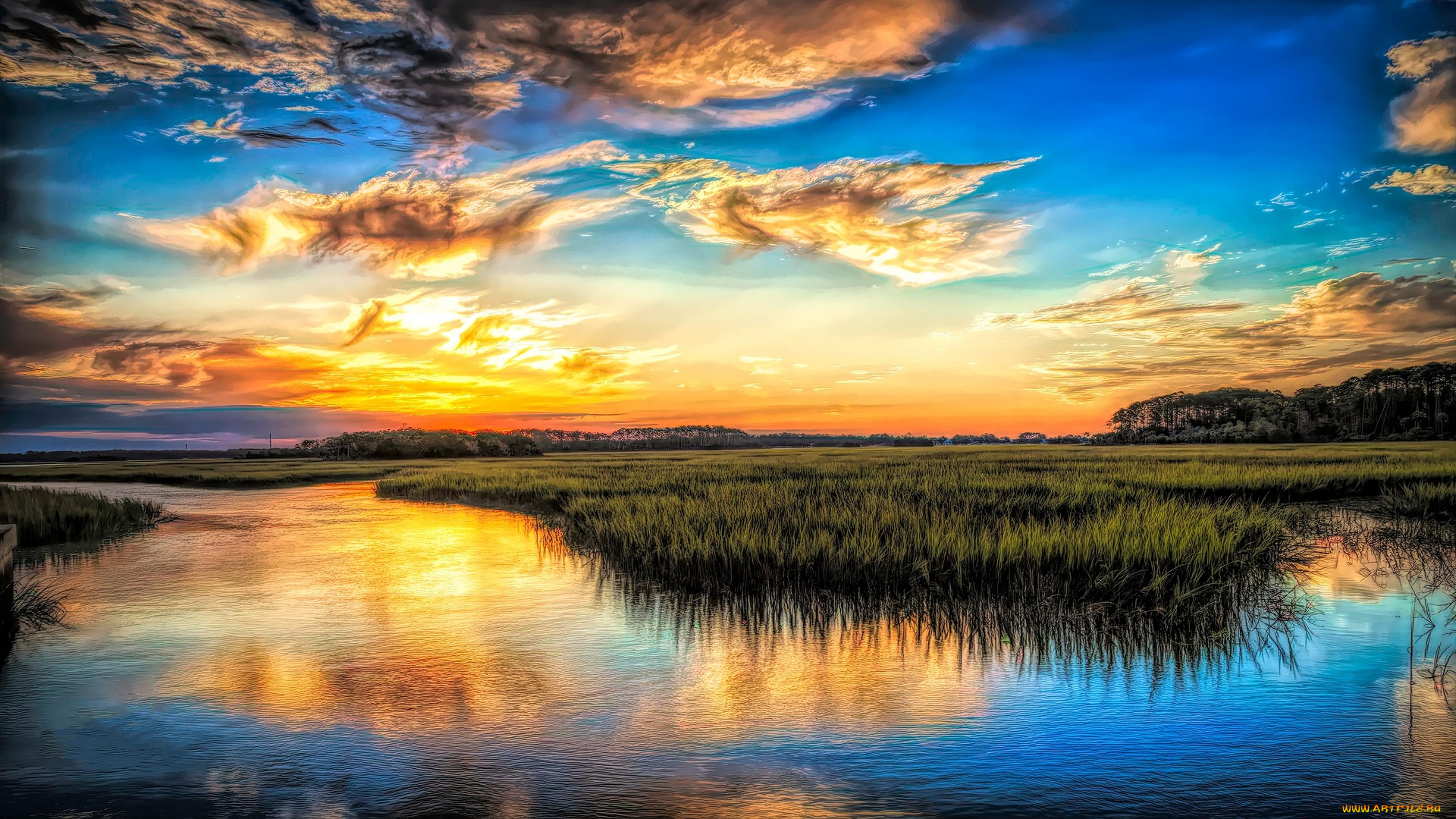 разное, компьютерный, дизайн, закат, рассвет