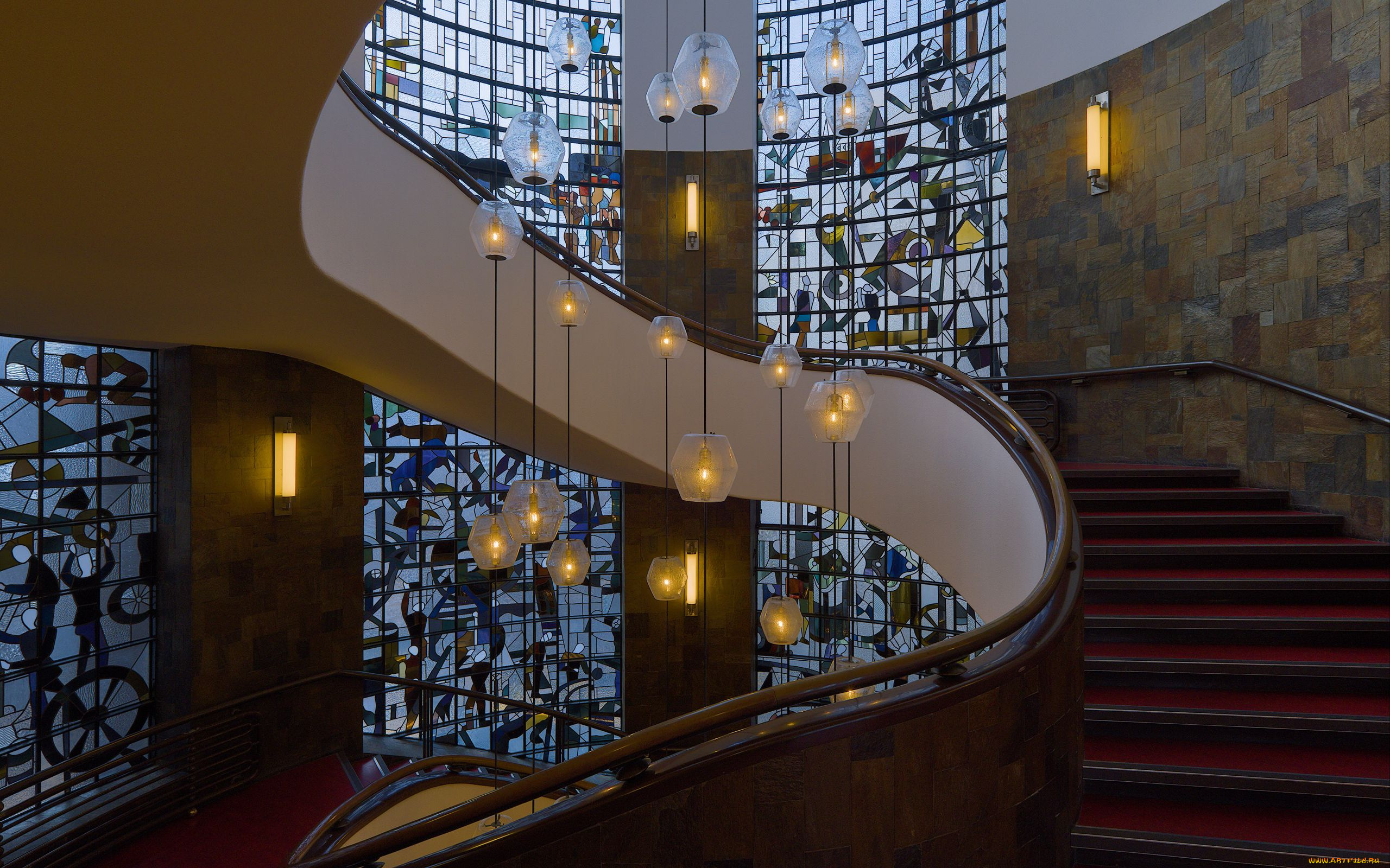 интерьер, холлы, , лестницы, , корридоры, лестница, светильники