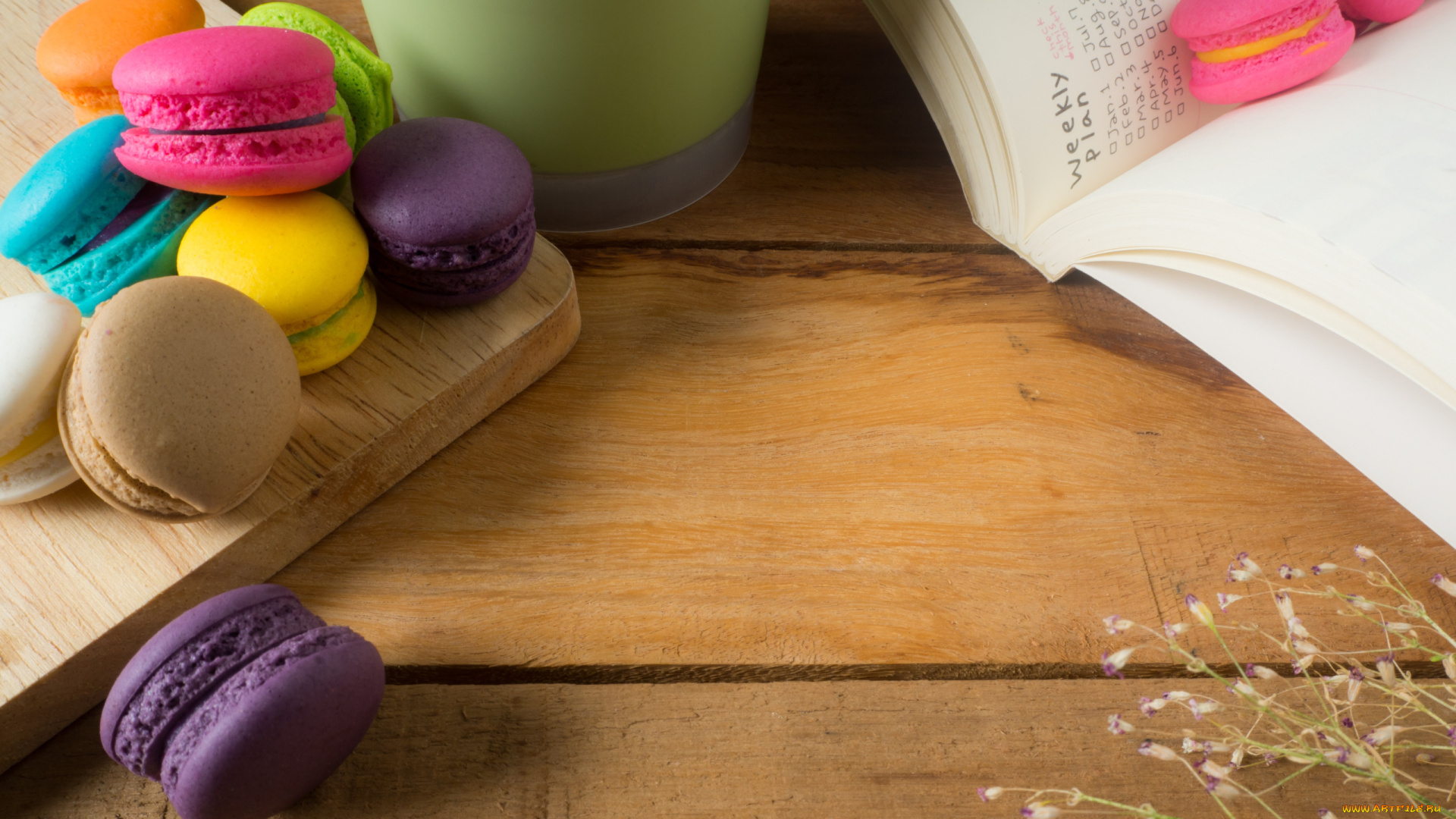 еда, макаруны, лакомство, печенье, ассорти