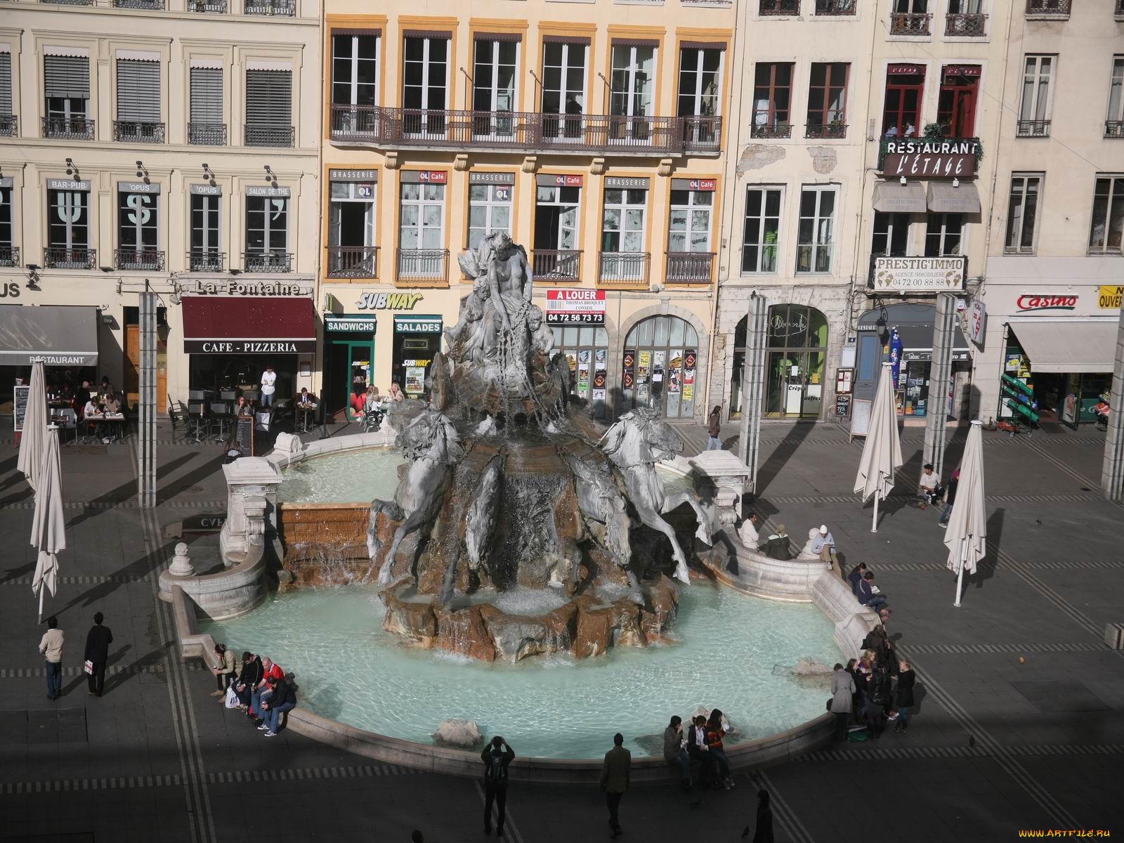 lyon, france, города, фонтаны