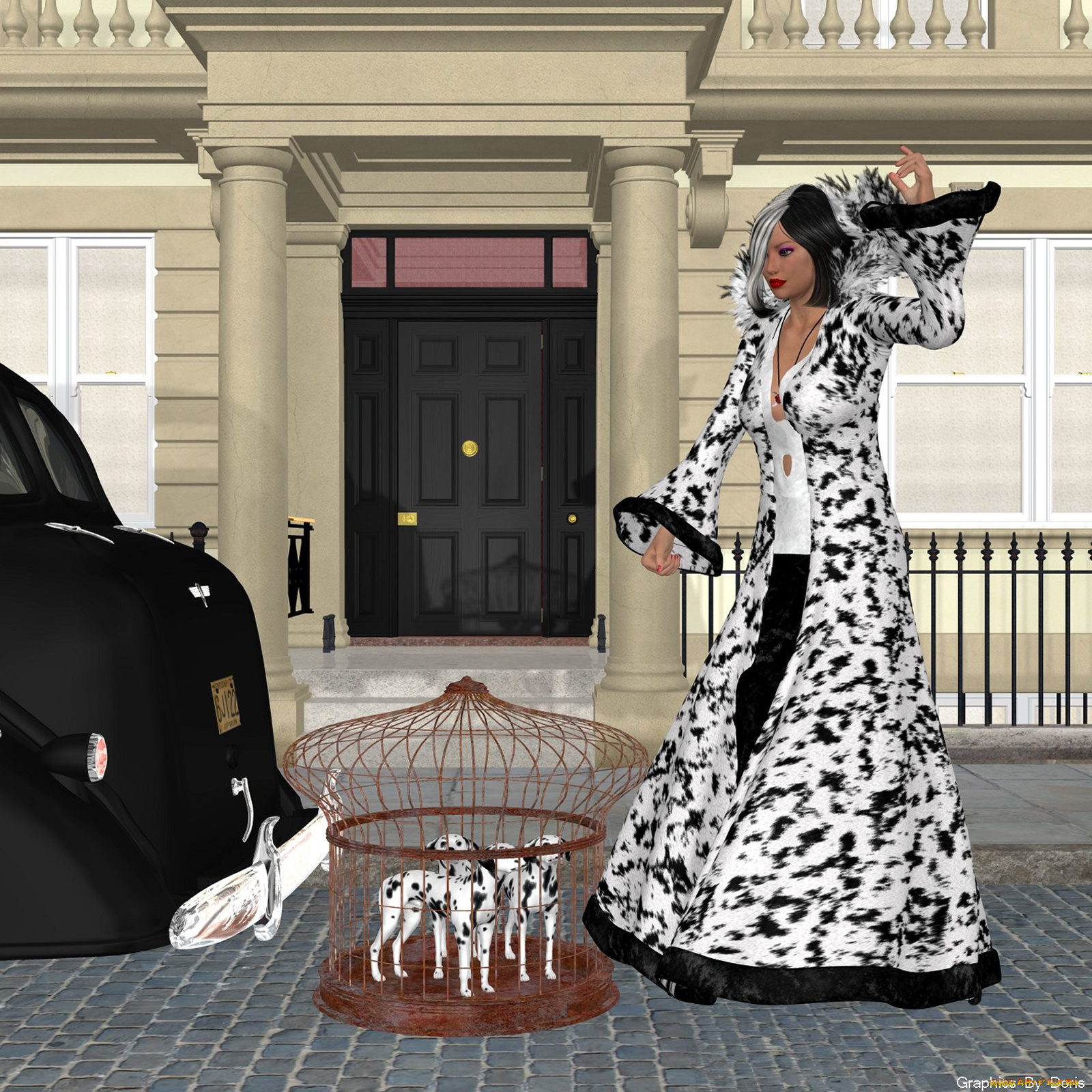 3д, графика, people, люди, девушка, щенки