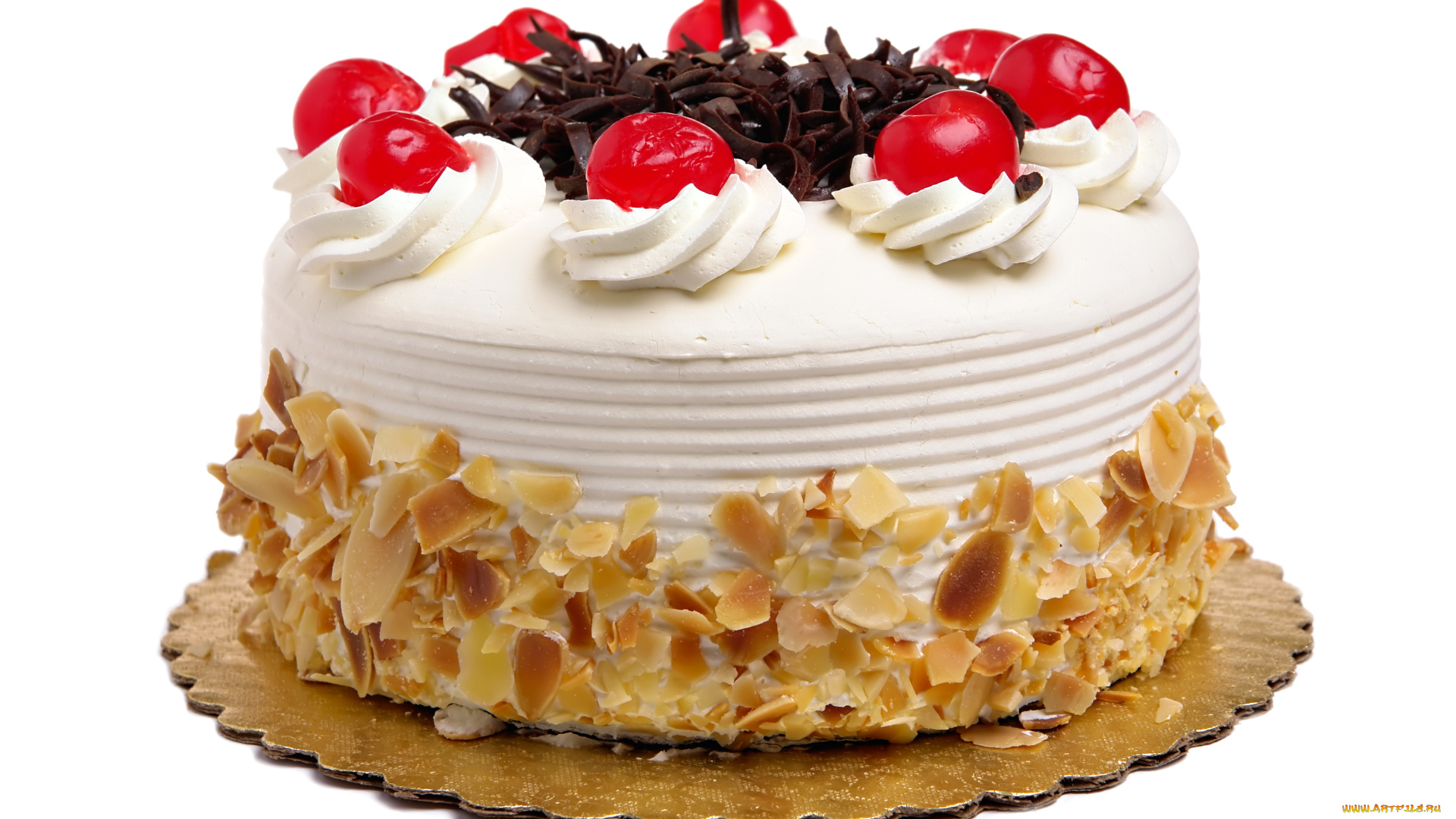 еда, пирожные, кексы, печенье, вишенки, крем, орехи, торт