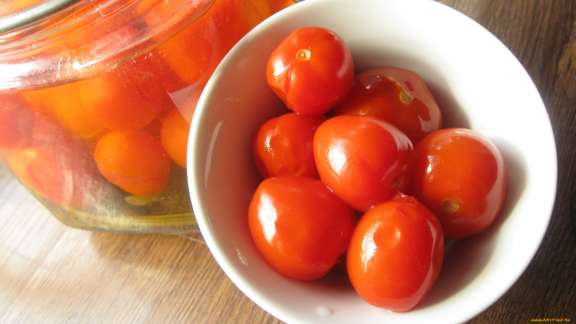 еда, помидоры, банка, тарелка, томаты