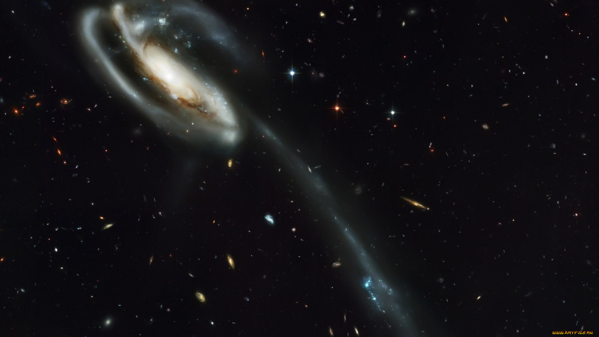 космос, галактики, туманности, галактика, маленькая, далекая