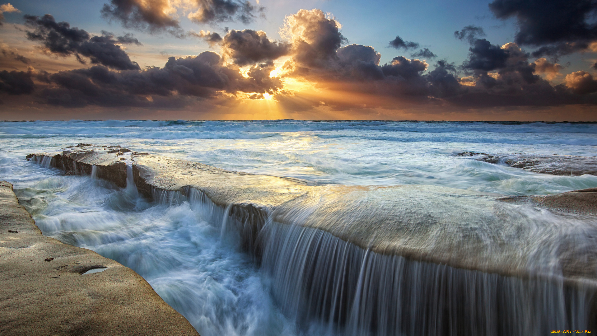 природа, моря, океаны, закат, море