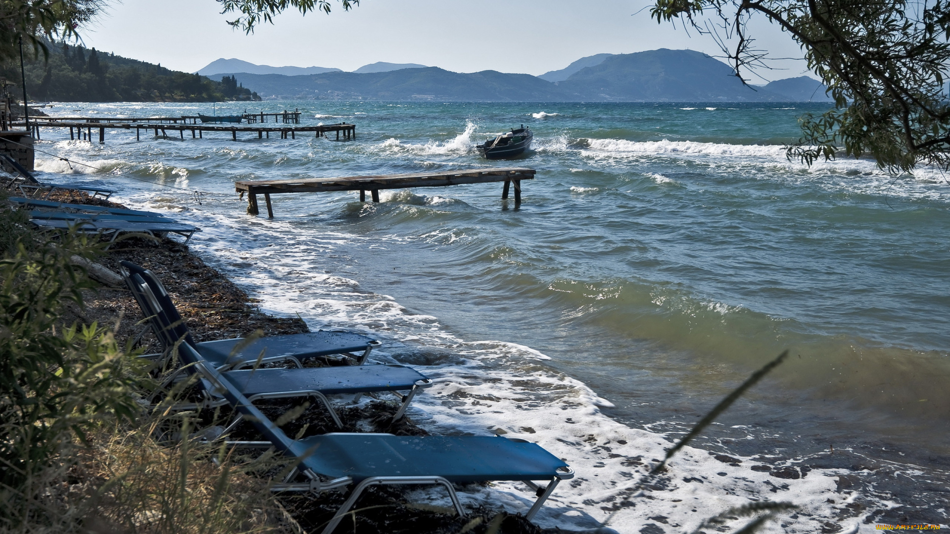 природа, побережье, волны, лето, море, берег