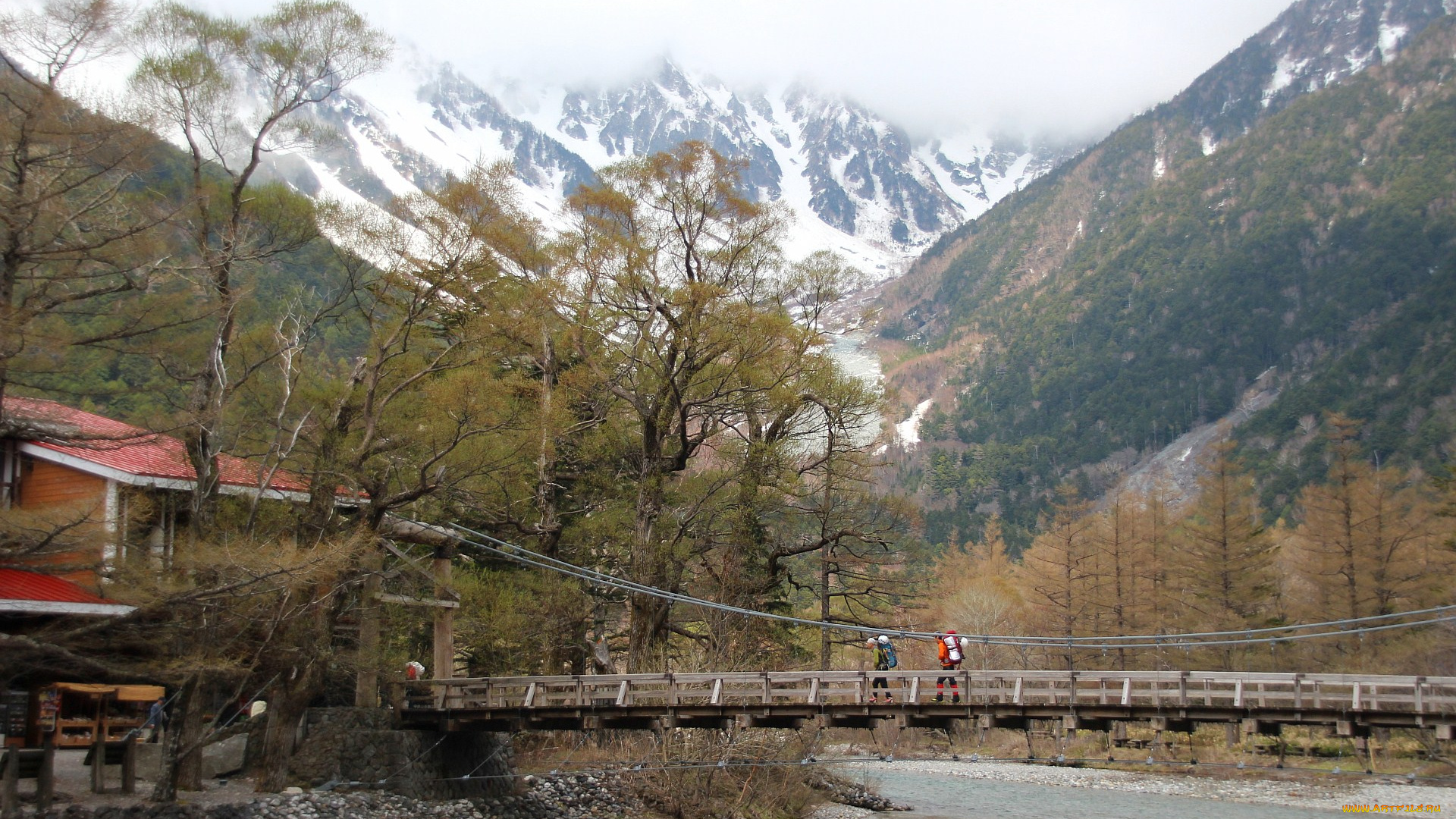 природа, реки, озера, мост, горы, река, весна