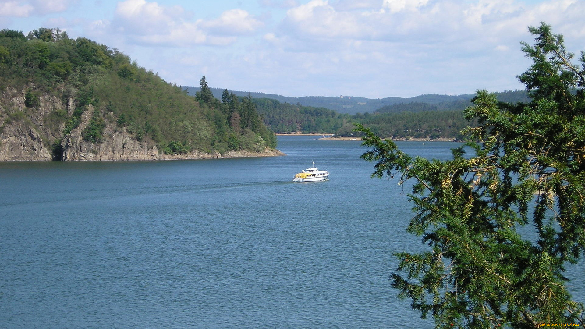 природа, реки, озера, пароход, берега, река