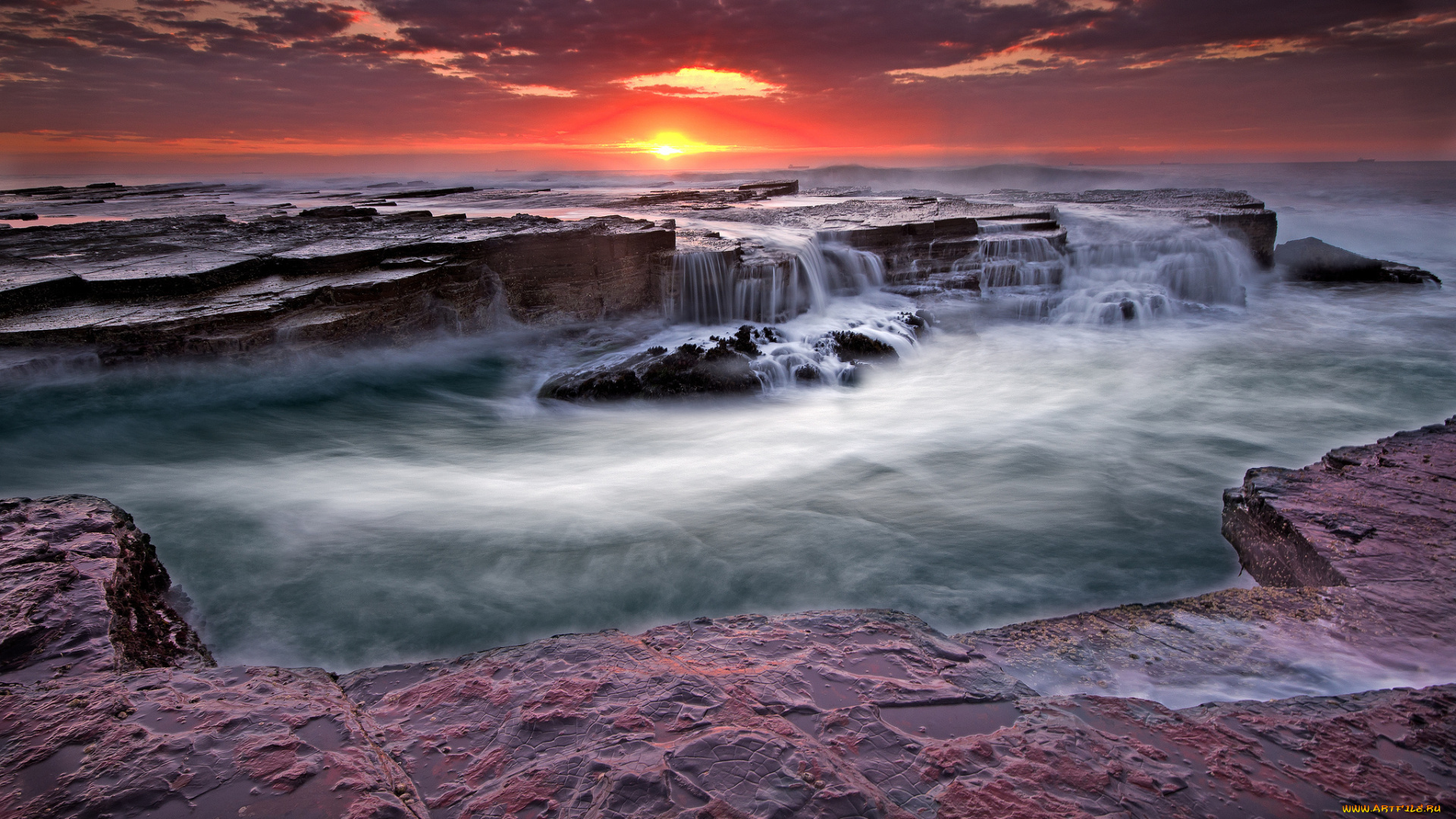 природа, восходы, закаты, море, закат, камни