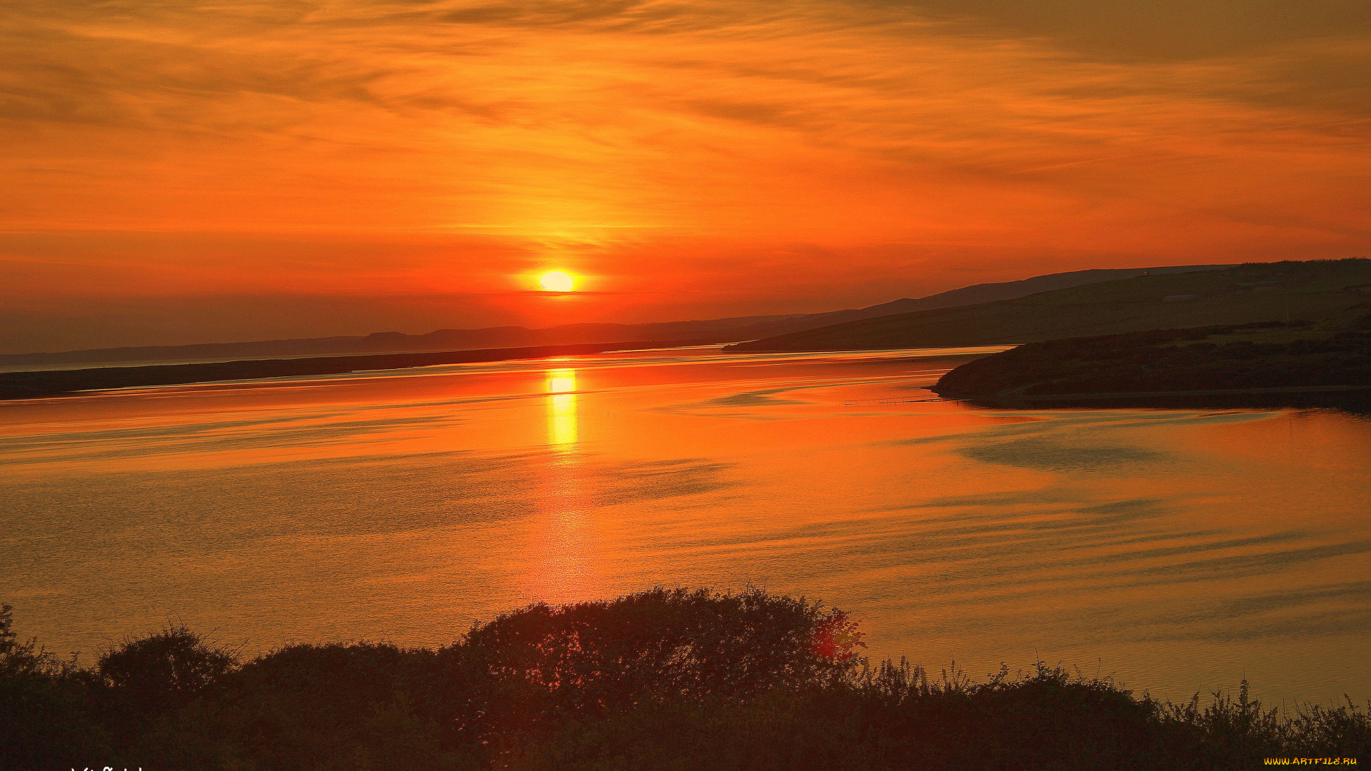 природа, восходы, закаты, озеро, закат