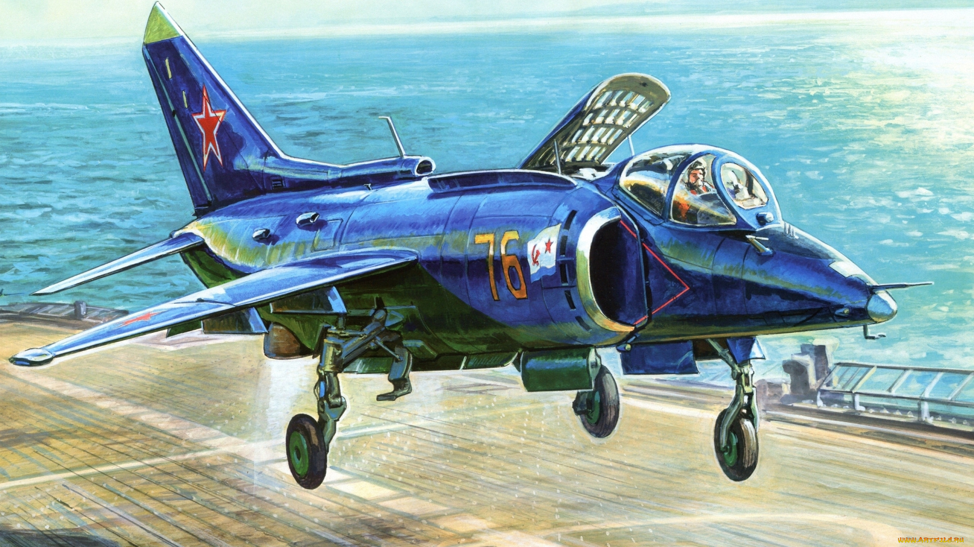 рисованные, авиация, як-38, палубный, штурмовик