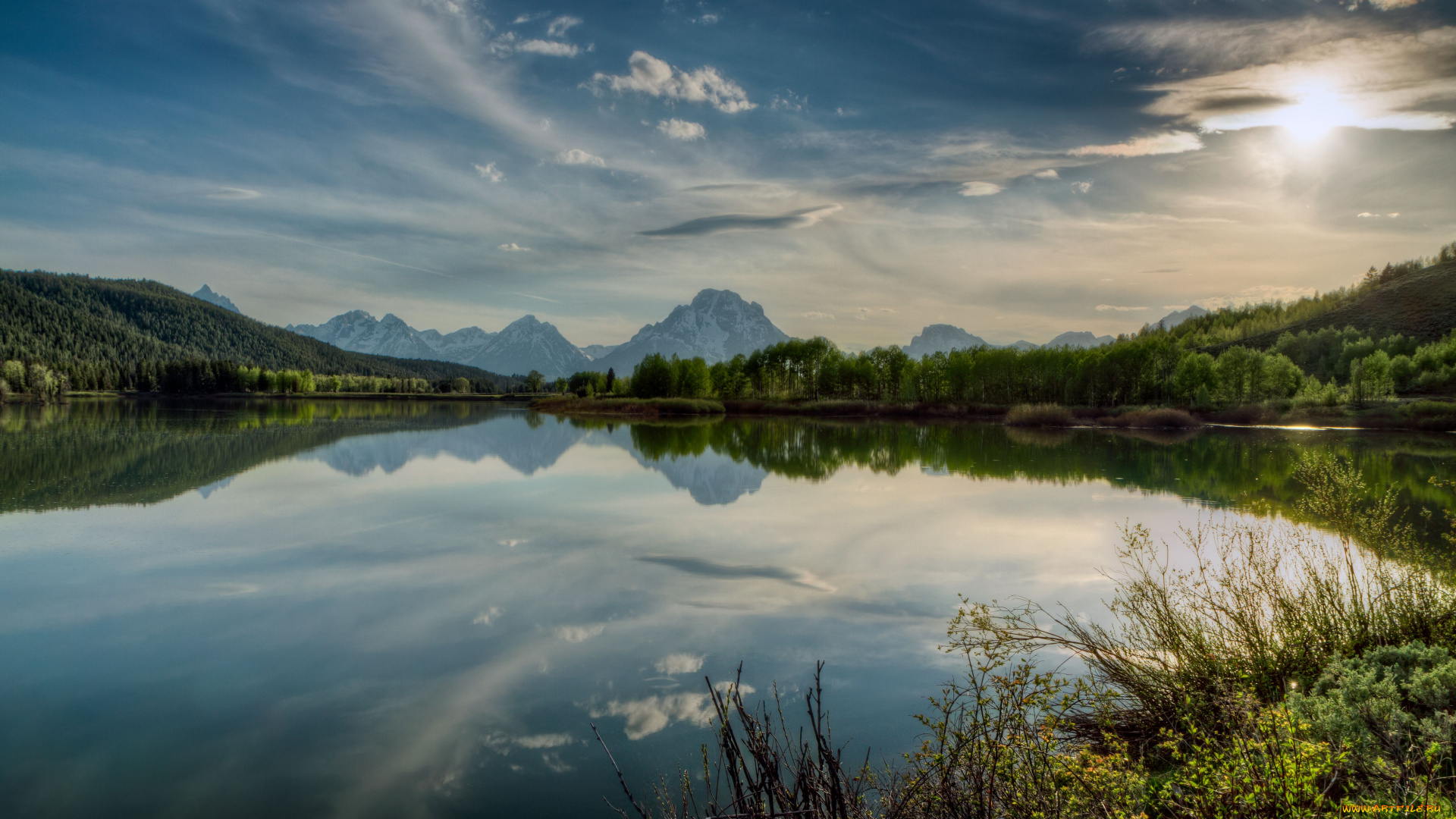 yellowstone, national, park, природа, реки, озера