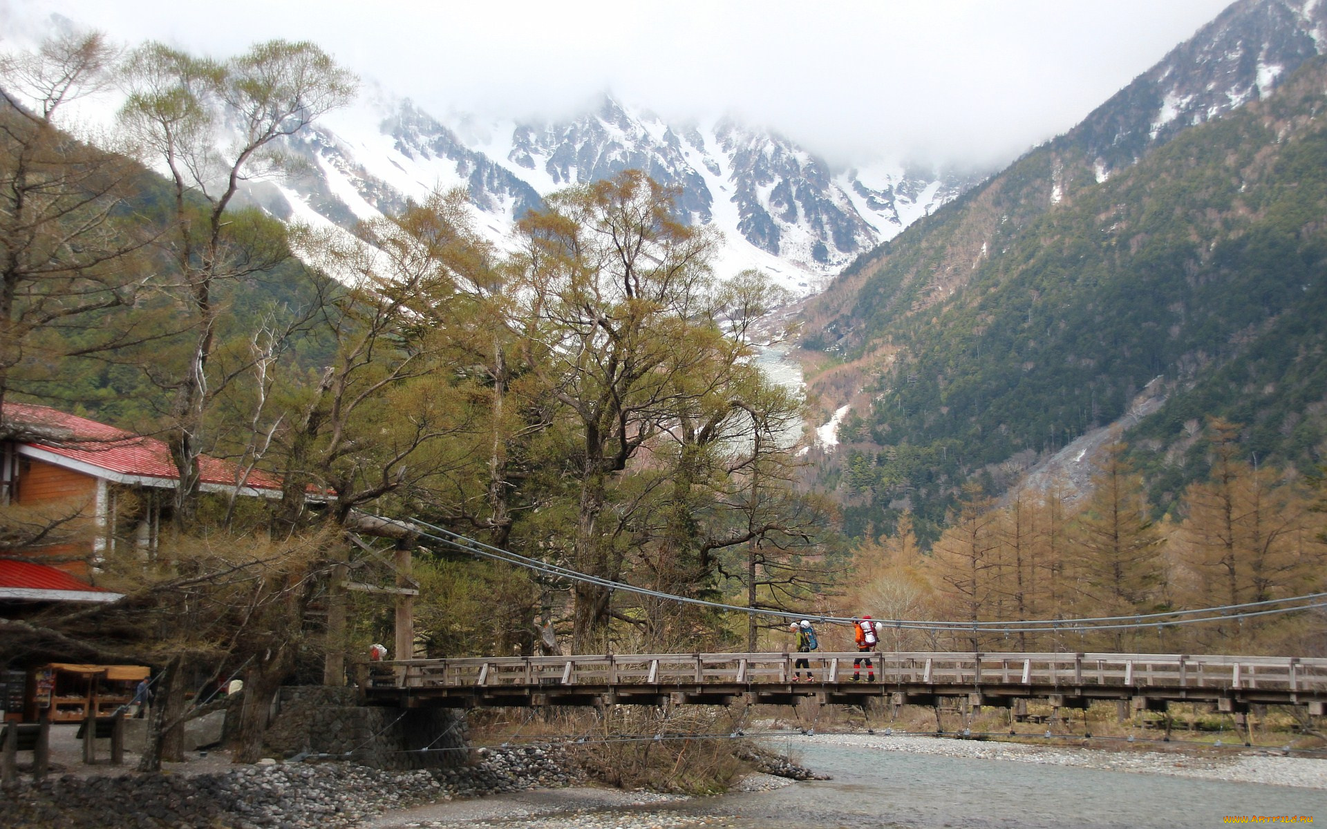 природа, реки, озера, мост, горы, река, весна