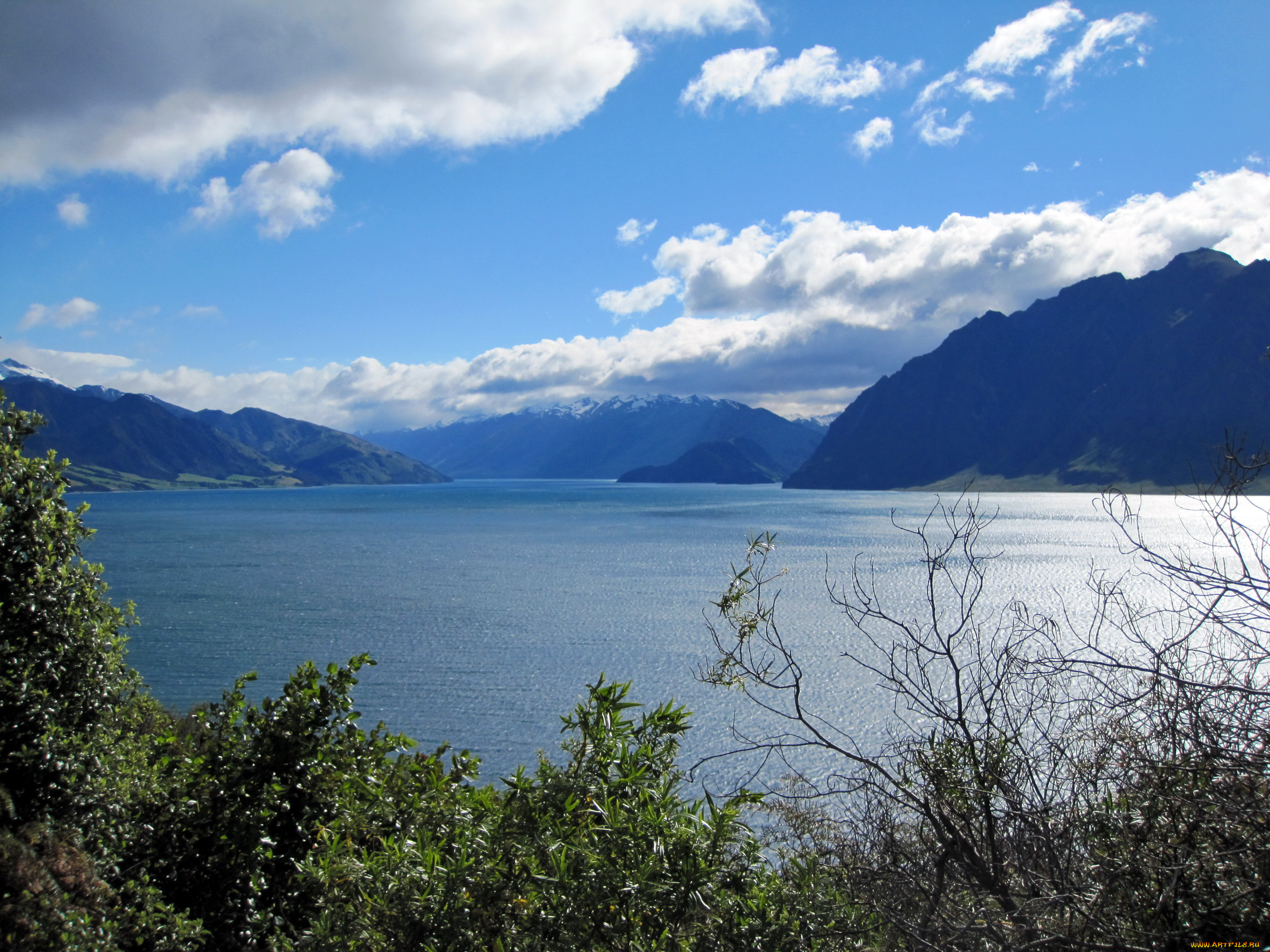 природа, реки, озера, небо, река, горы, new, zealand