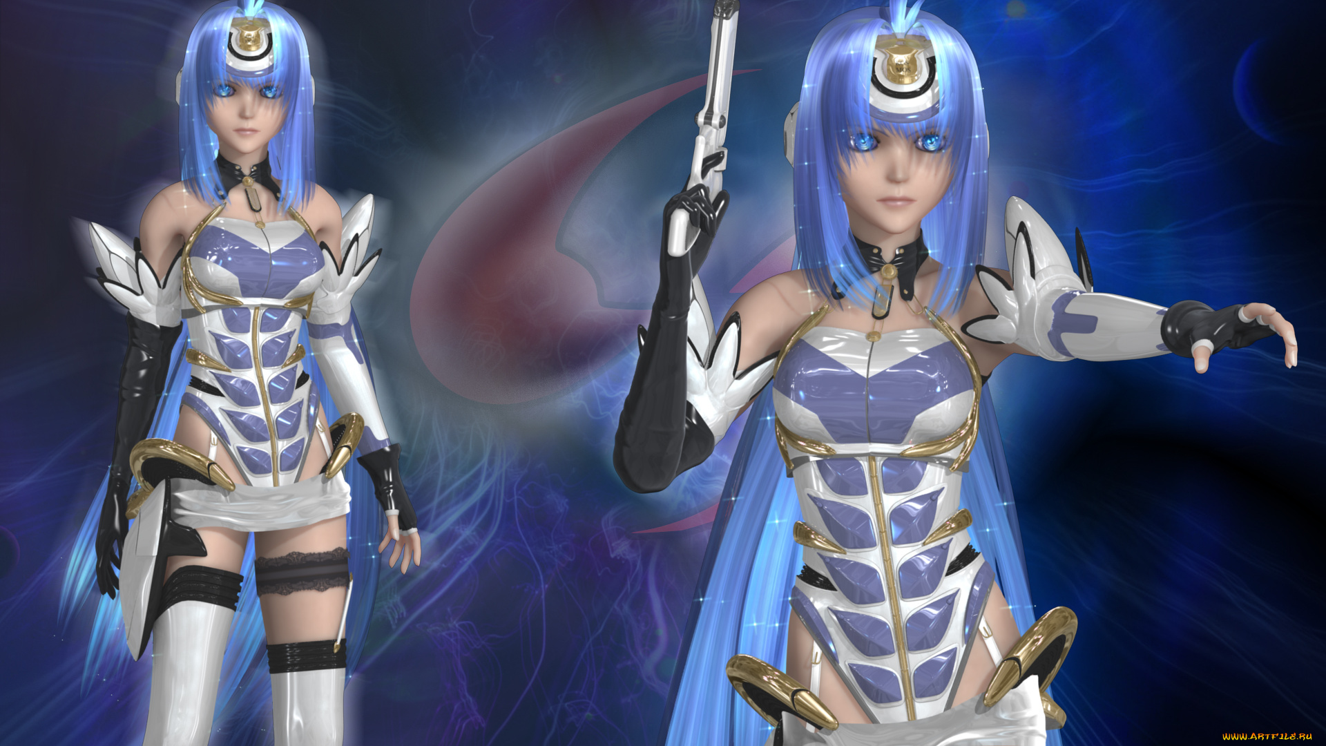 3д, графика, anime, аниме, девушки, kos-mos