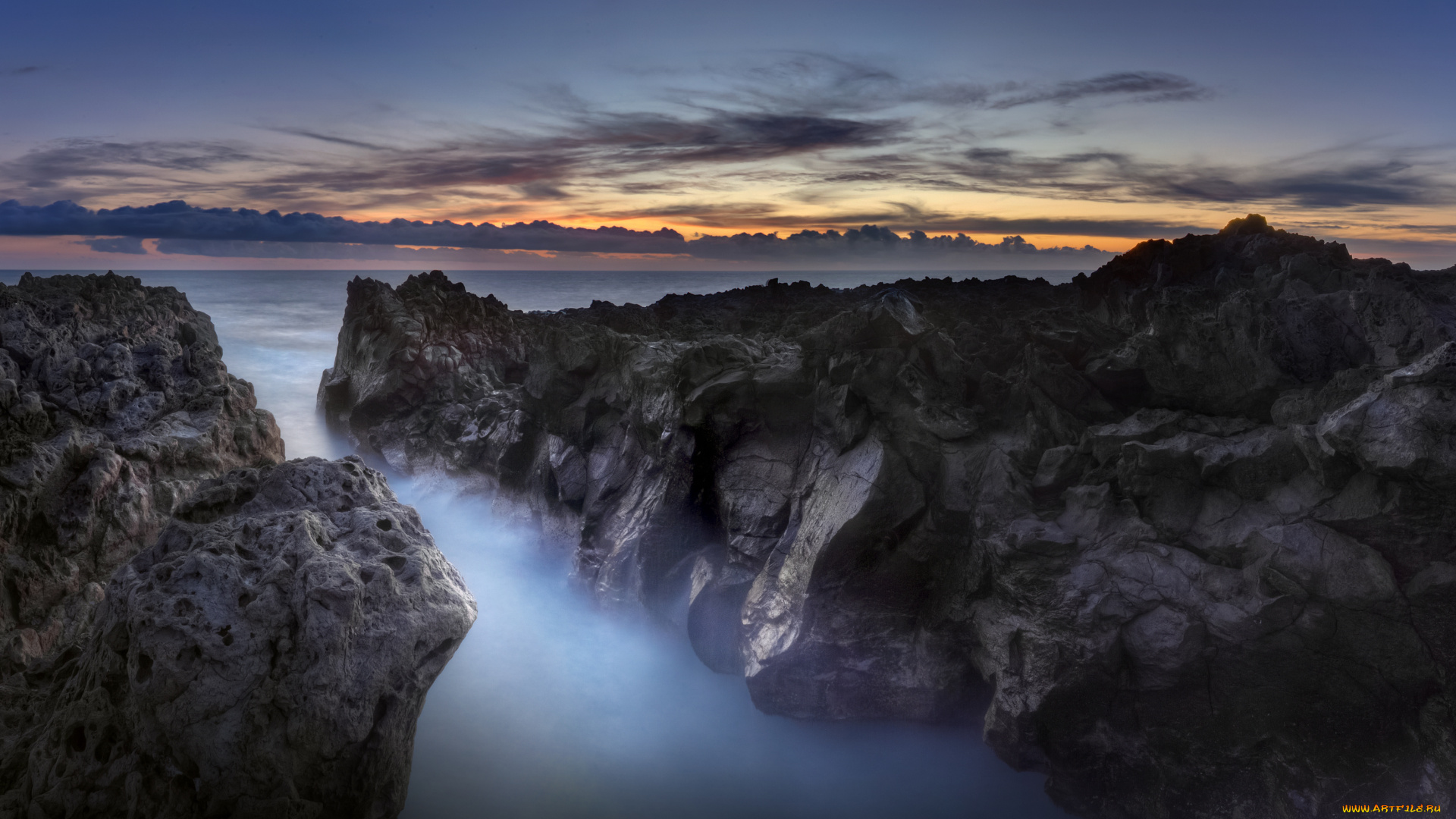 природа, горы, облака, туман, скалы