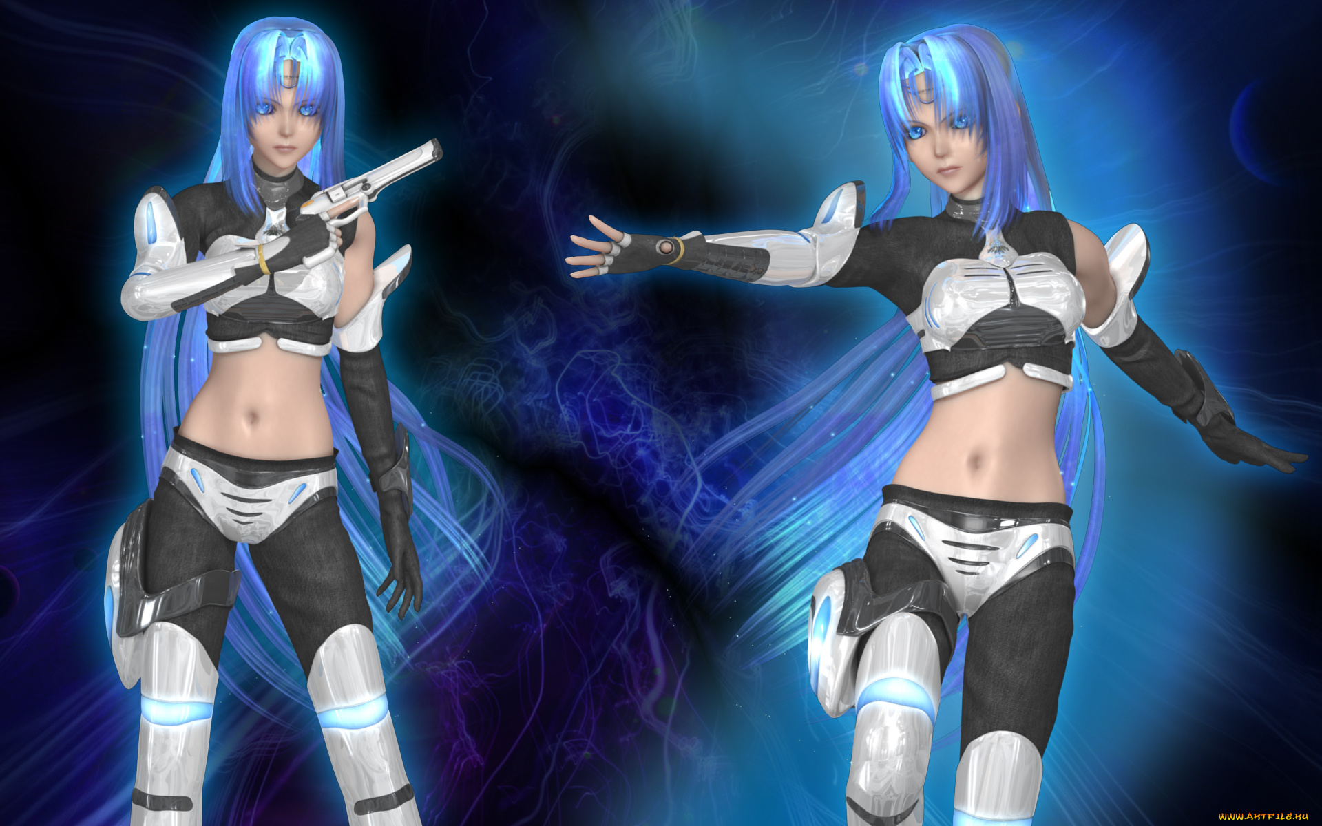 3д, графика, anime, аниме, девушки, kos-mos