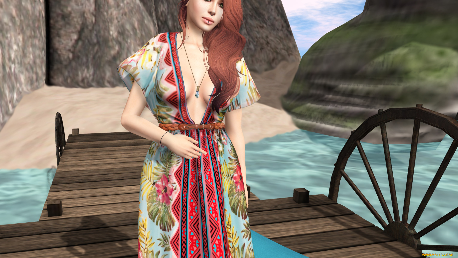 3д, графика, люди, , people, девушка, взгляд, фон