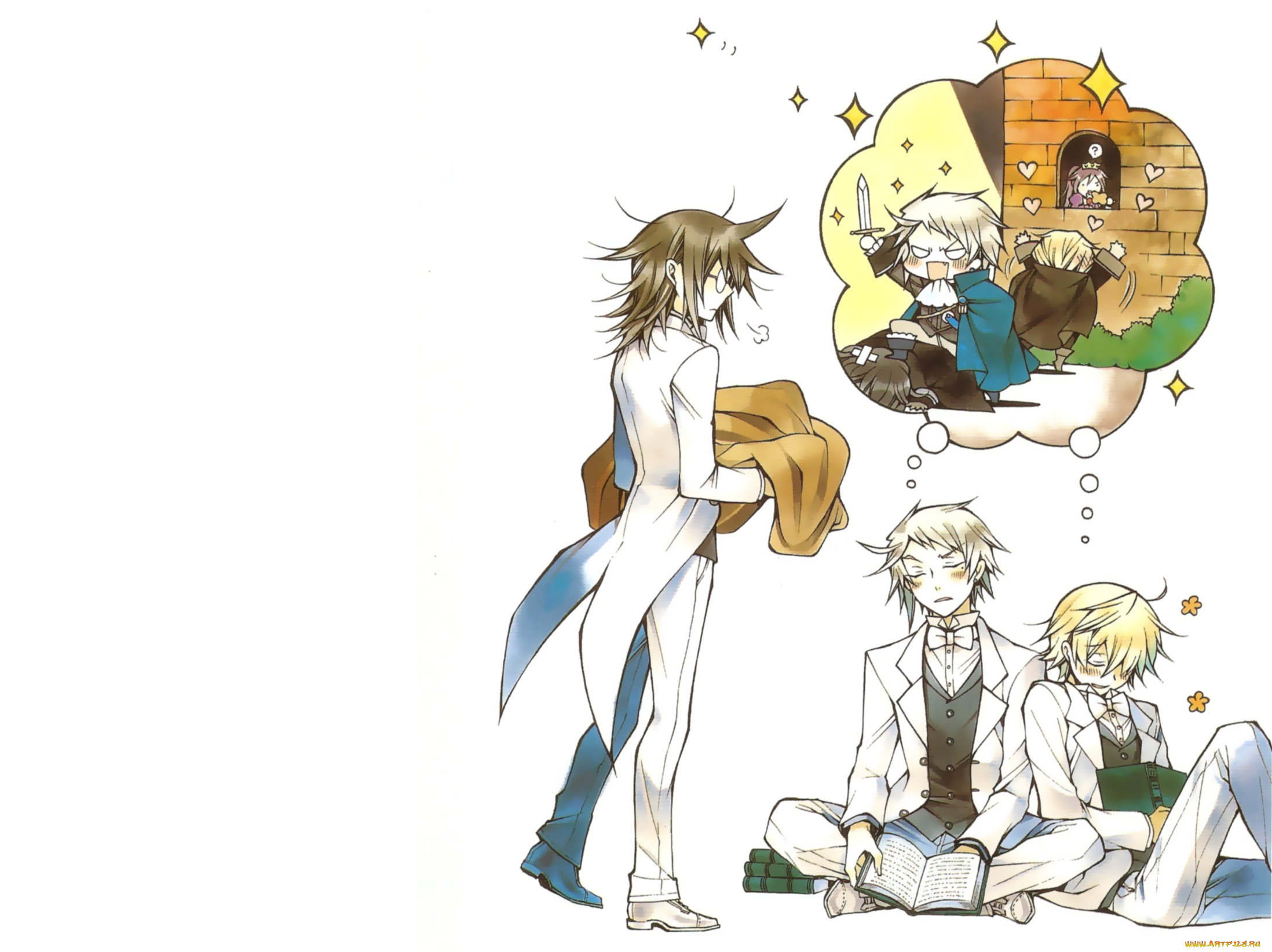 аниме, pandora, hearts, парни, сон