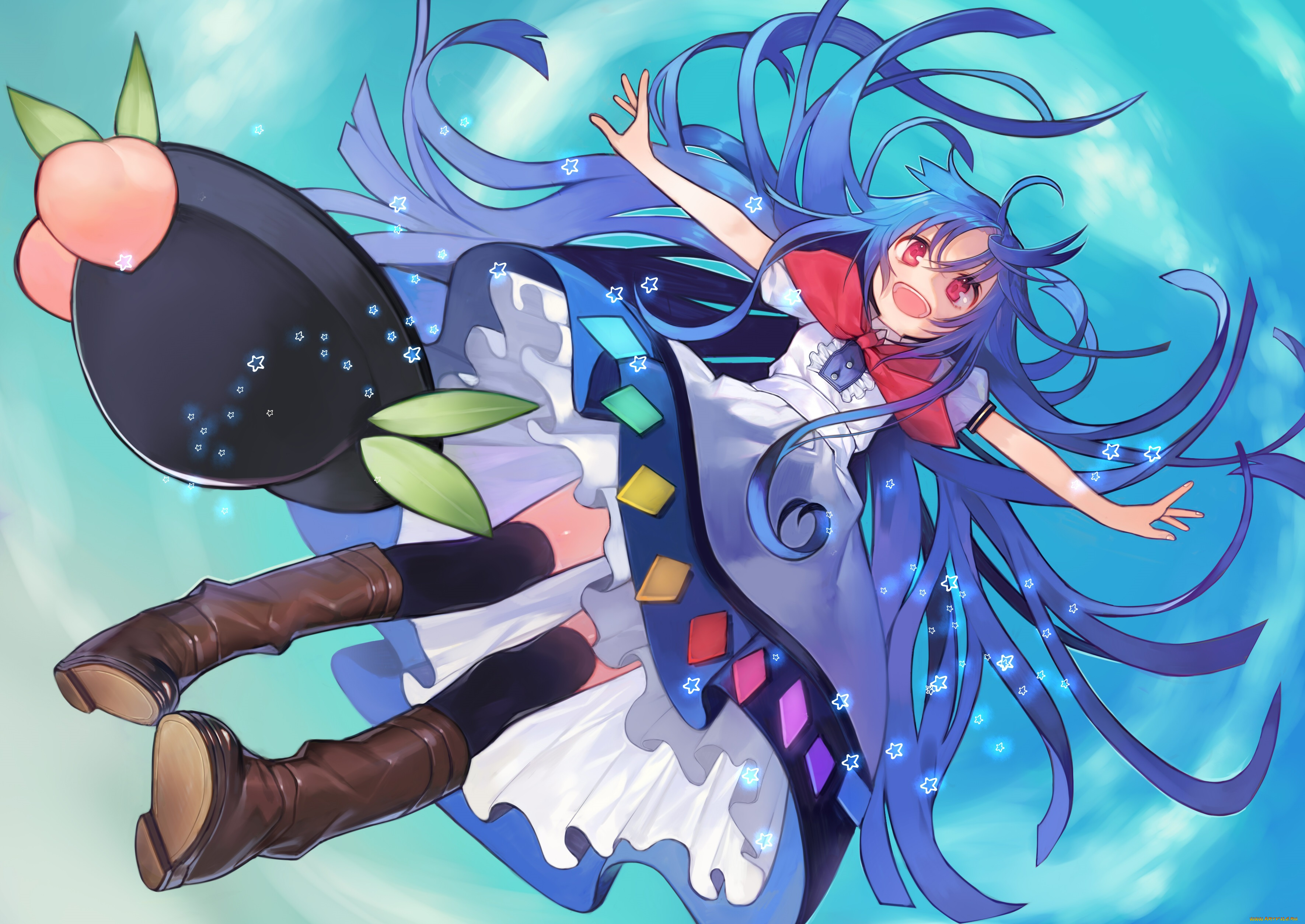 аниме, touhou, hinanawi, tenshi