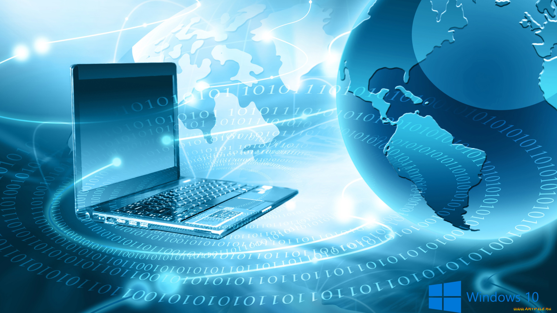 компьютеры, windows, , 10, логотип, фон