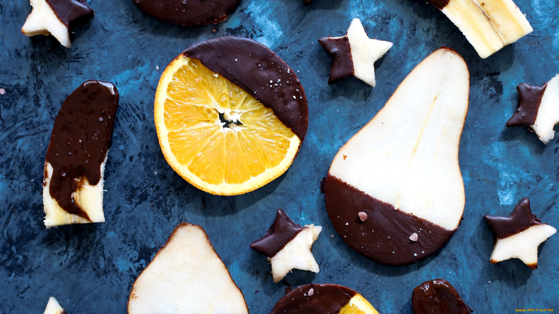 еда, цитрусы, шоколад, апельсин