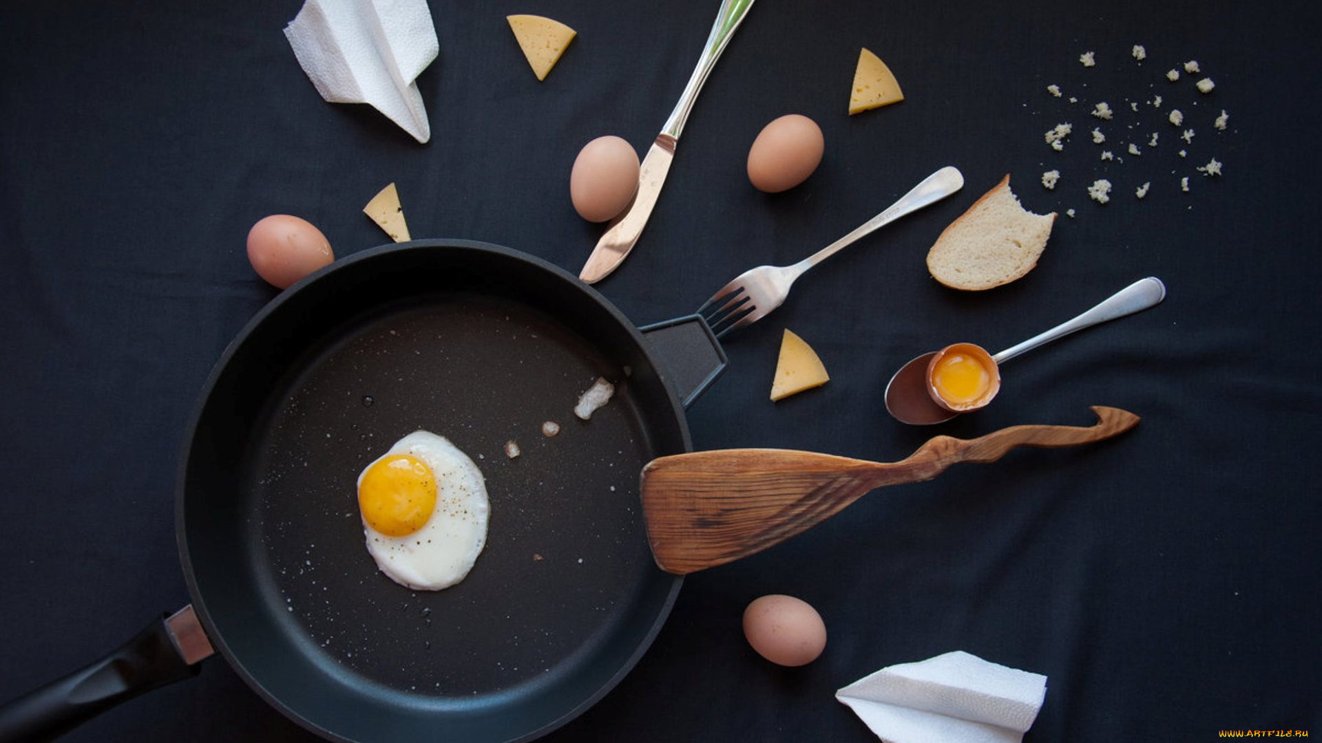 флэт-лей, еда, Яичные, блюда, натюрморт