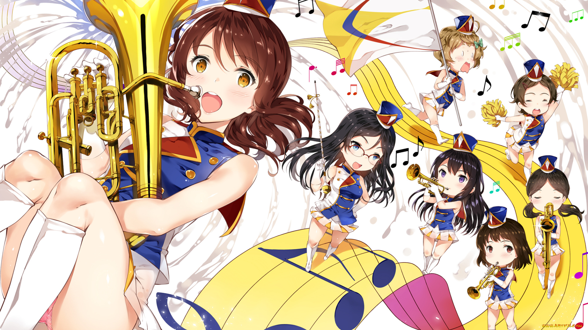 аниме, hibike, euphonium, девушки