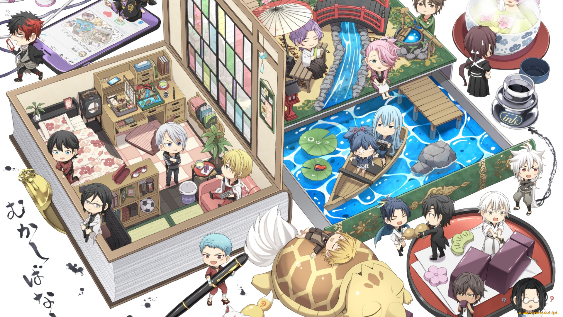 аниме, touken, ranbu, малыши