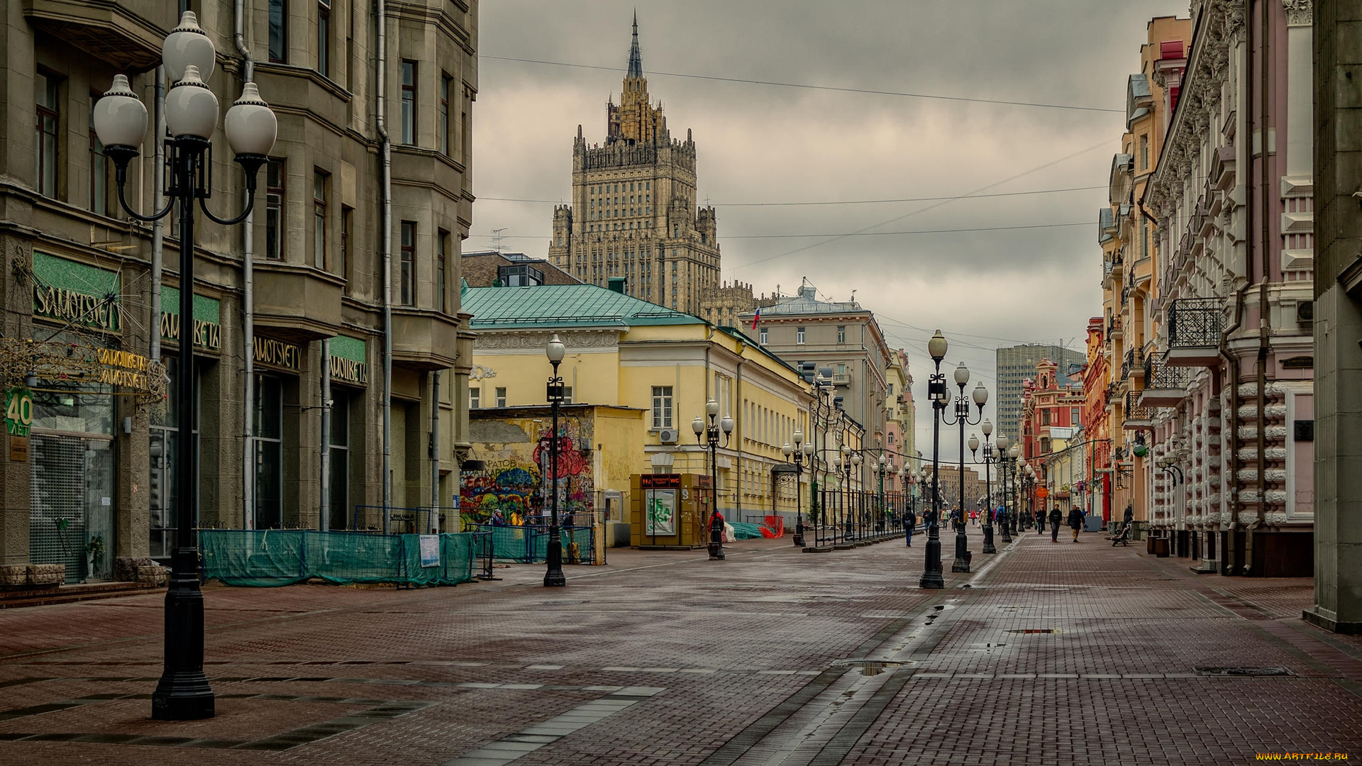 арбат, города, москва, , россия, москва, город, улица, фонари, здания