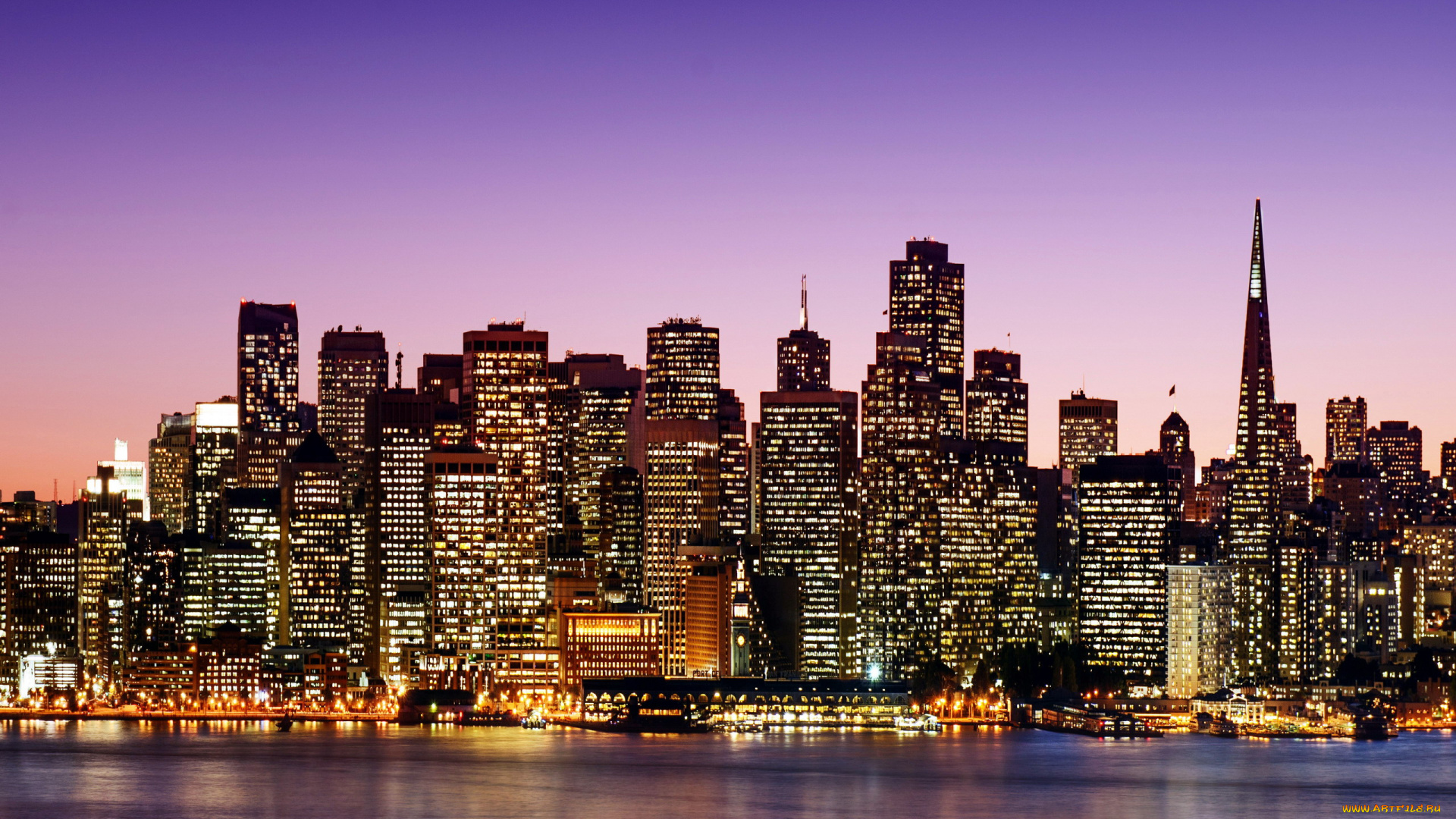 города, сан-франциско, , сша, небоскребы, ночь, огни