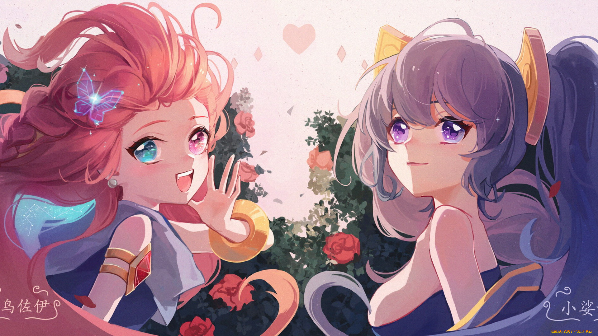 видео, игры, league, of, legends, девушки, розы, zoe, sona