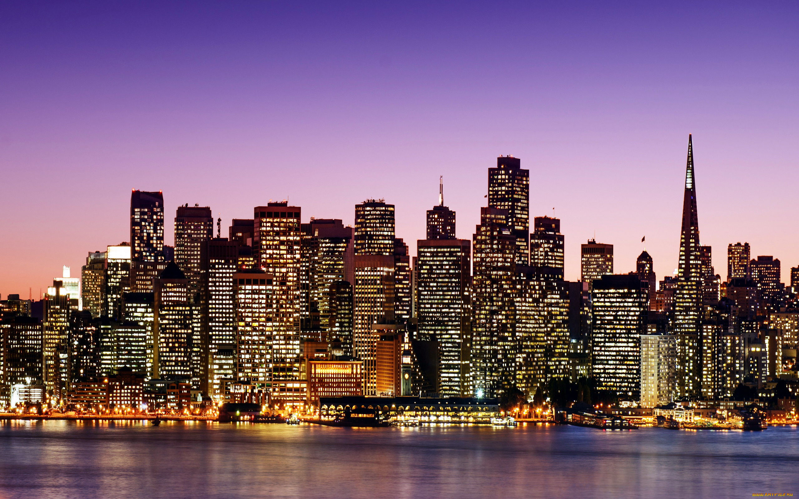 города, сан-франциско, , сша, небоскребы, ночь, огни