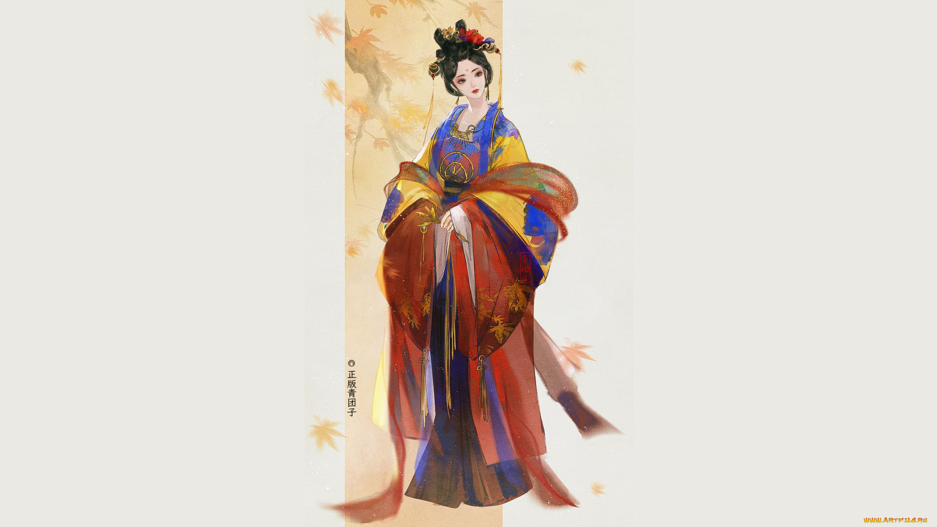 рисованное, люди, девушка, наряд