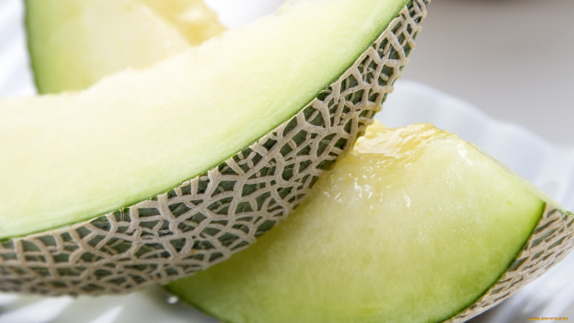 еда, дыня, ломтики, сочная, спелая