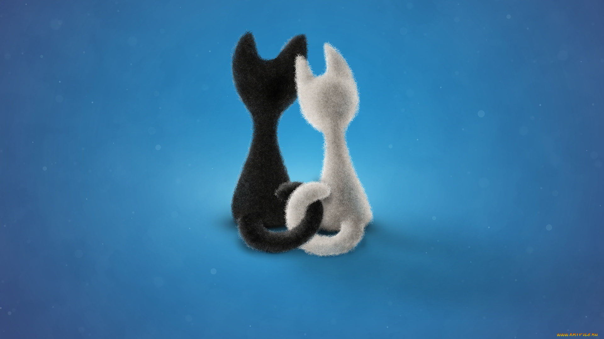 рисованное, животные, , коты, кошки, пара