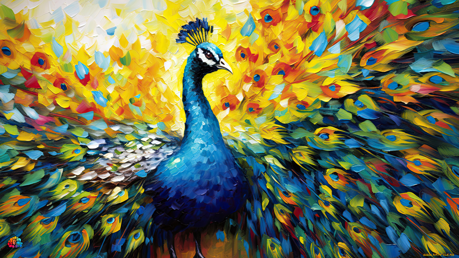 рисованное, животные, , птицы, , павлины, павлин