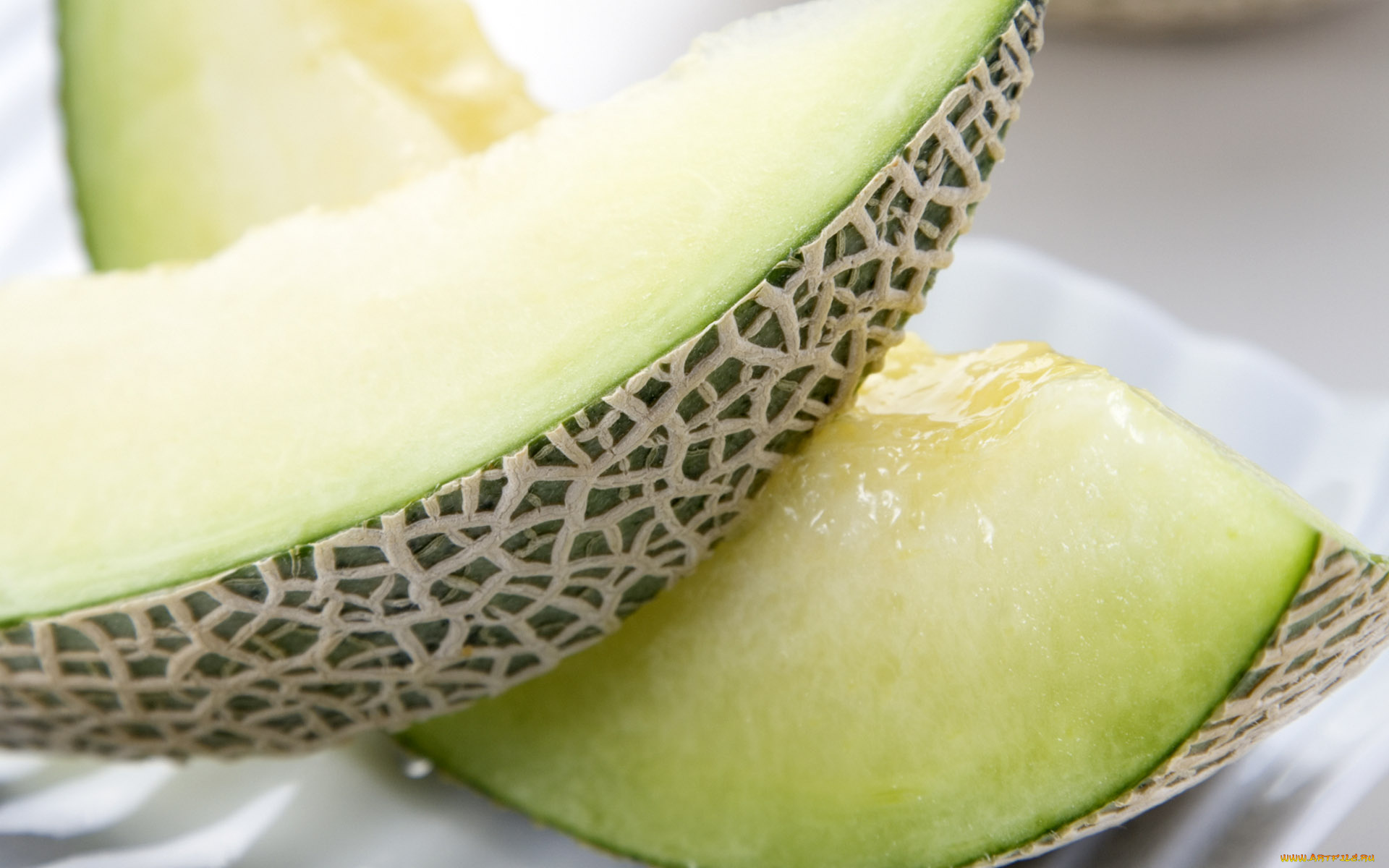 еда, дыня, ломтики, сочная, спелая