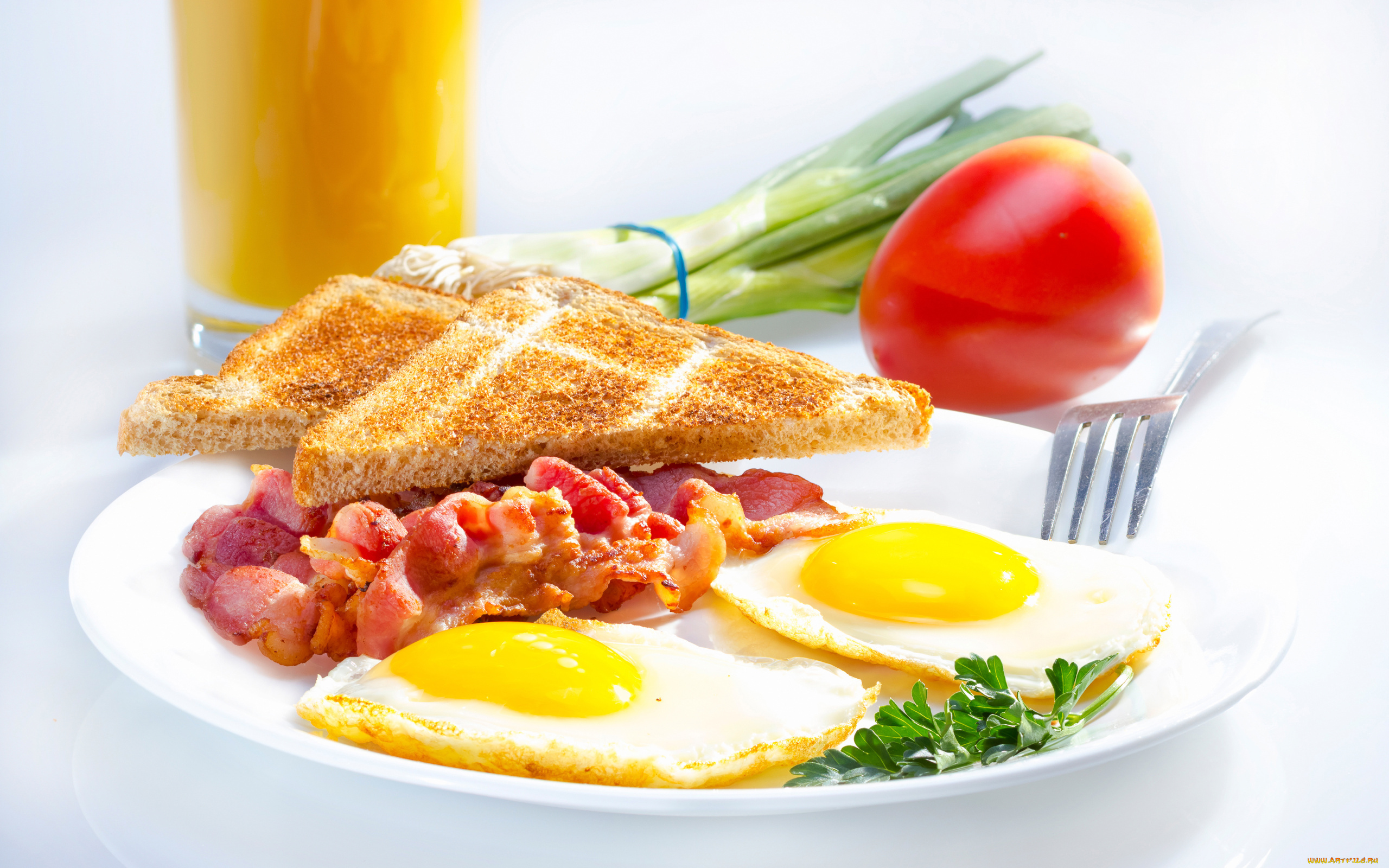 еда, яичные, блюда, яичница, глазунья, бекон, тосты