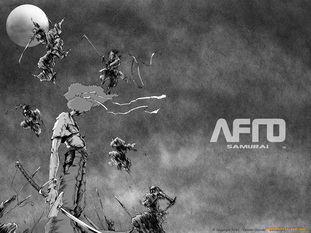 аниме, afro, samurai
